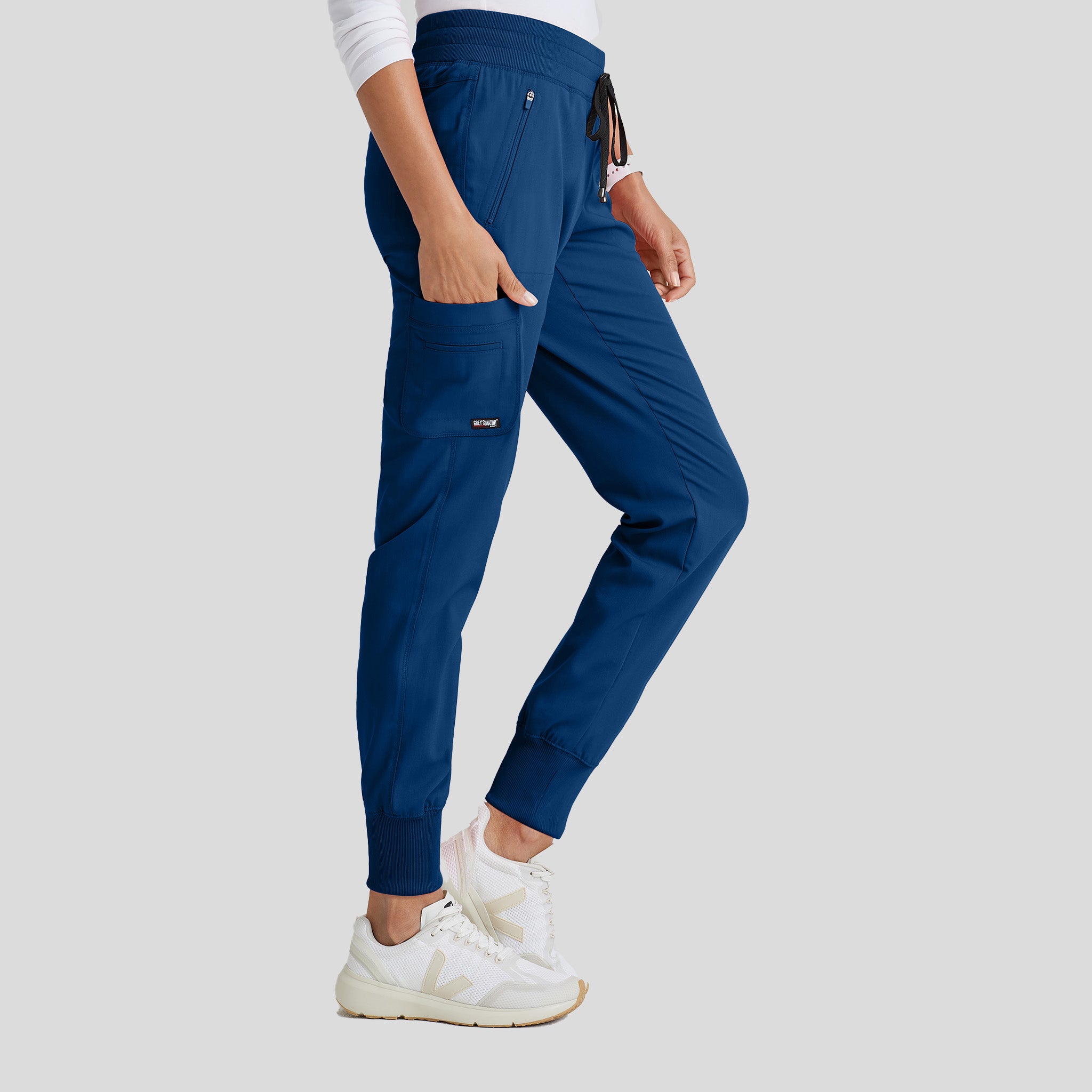 Eden 5-Pocket Mid-Rise Jogger Scrub Pant | Indigo