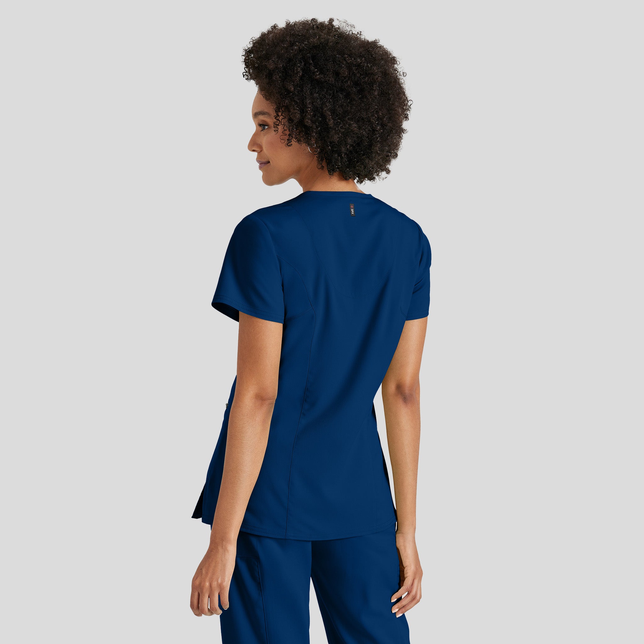 Kim 3-Pocket Crossover V-Neck Scrub Top | Indigo