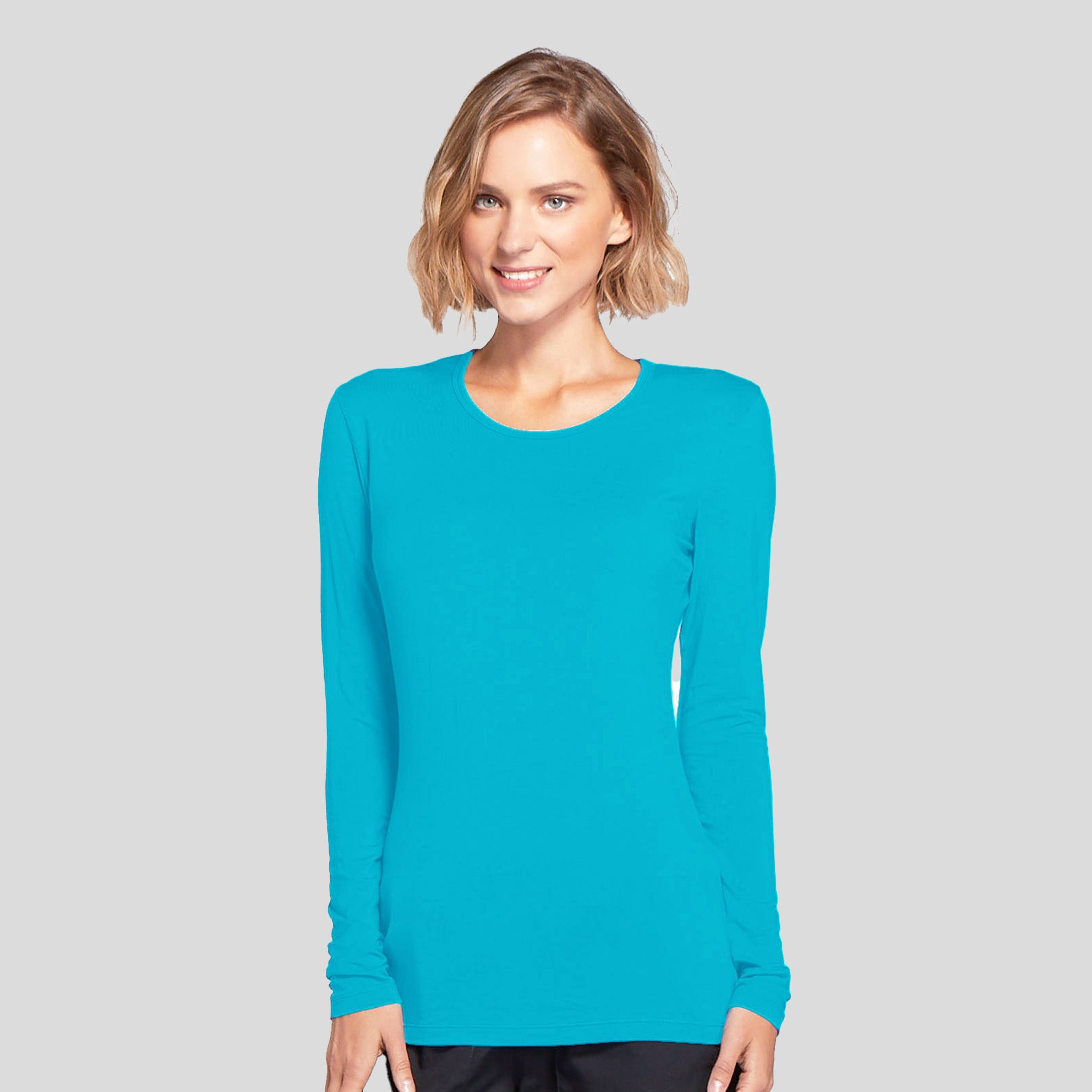 Long Sleeve Knit Underscrub | Turquoise