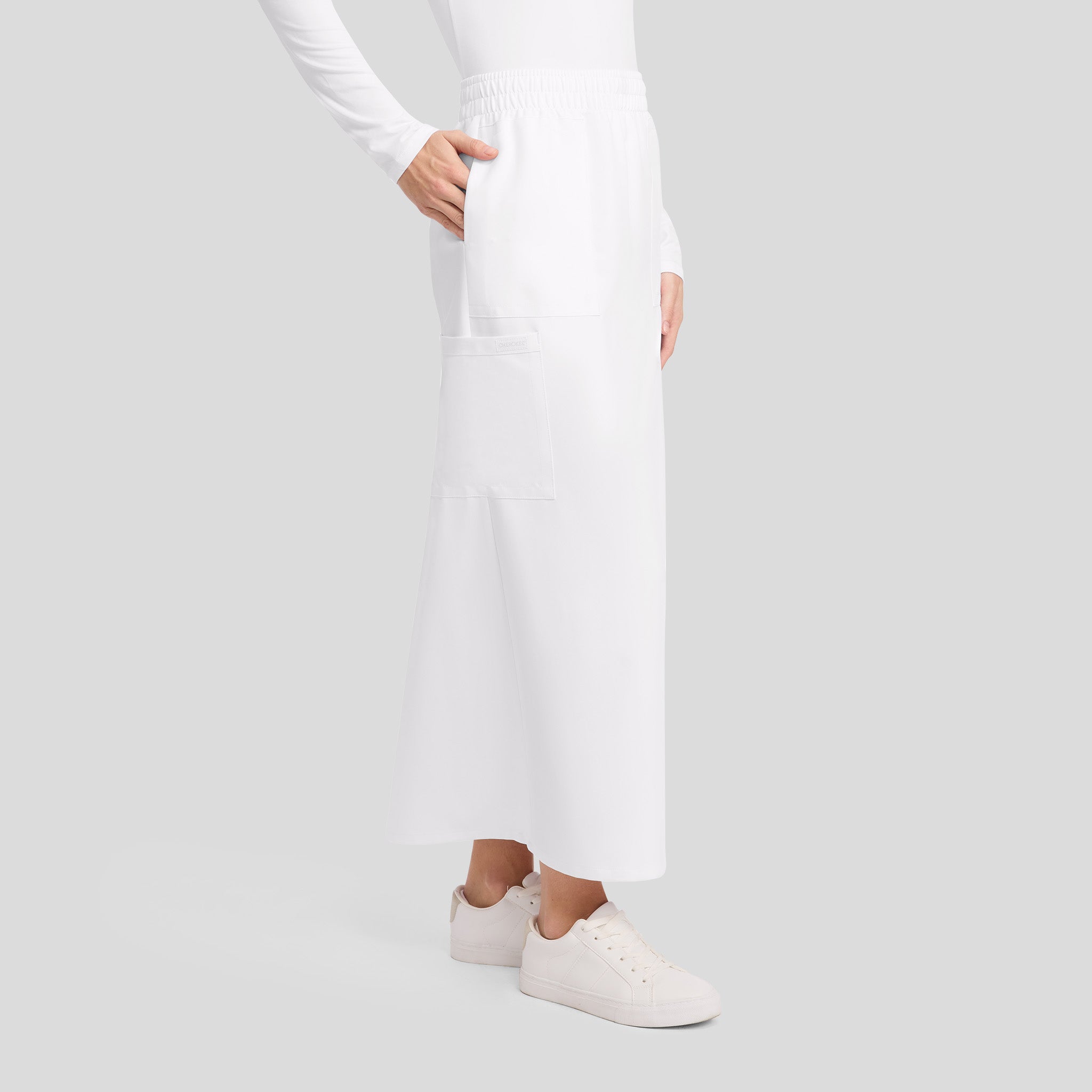 3-Pocket Maxi Scrub Skirt | White