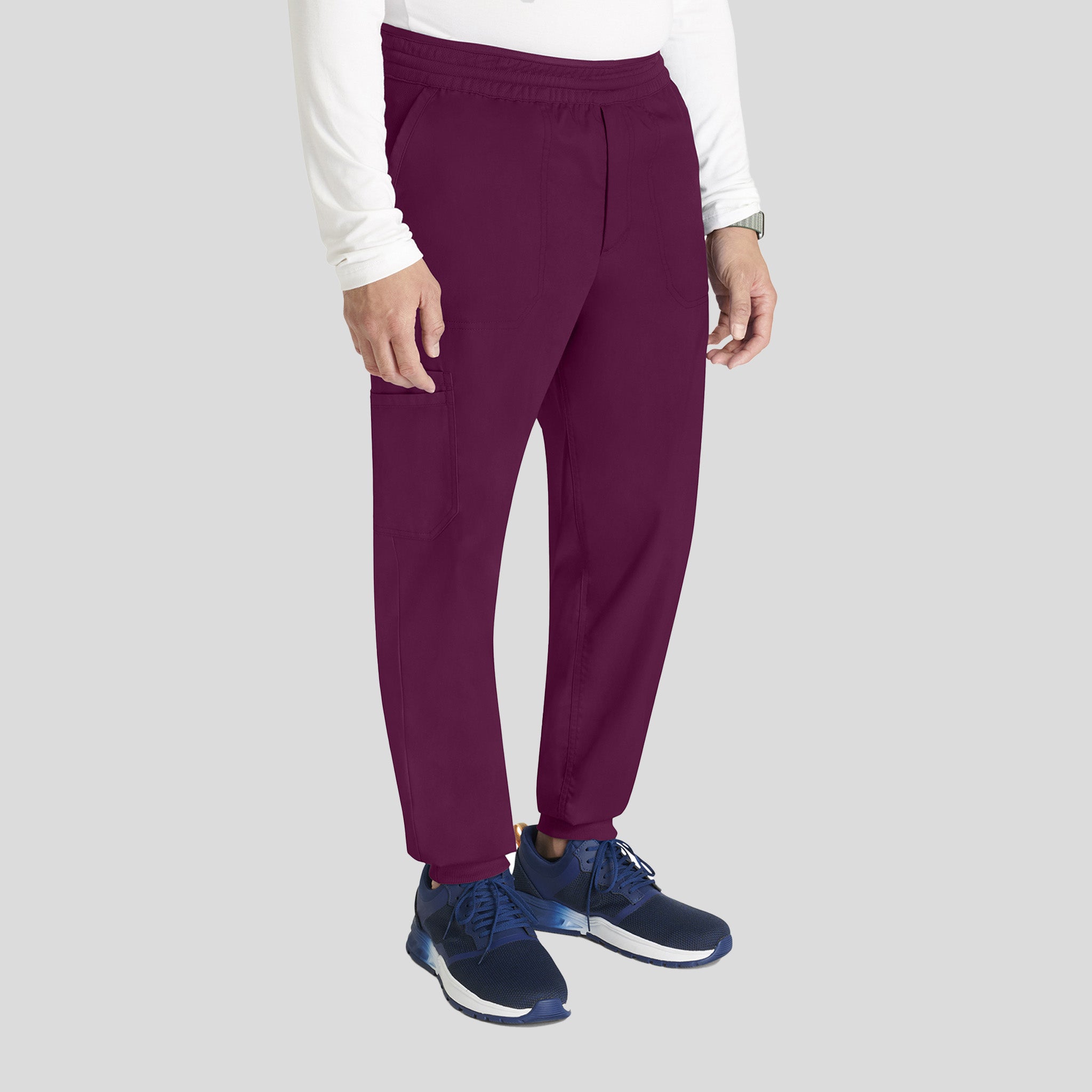 Men's Mesh Trim Jogger Scrub Pant | Wine