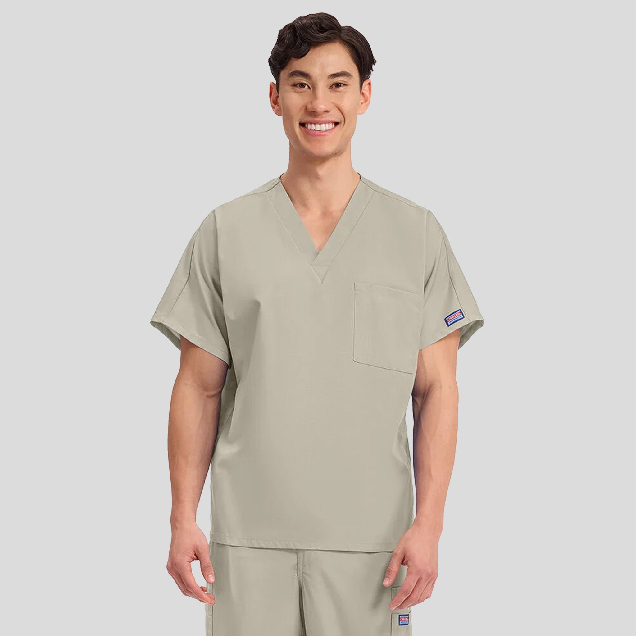 Unisex V-Neck 1 Pocket | Khaki