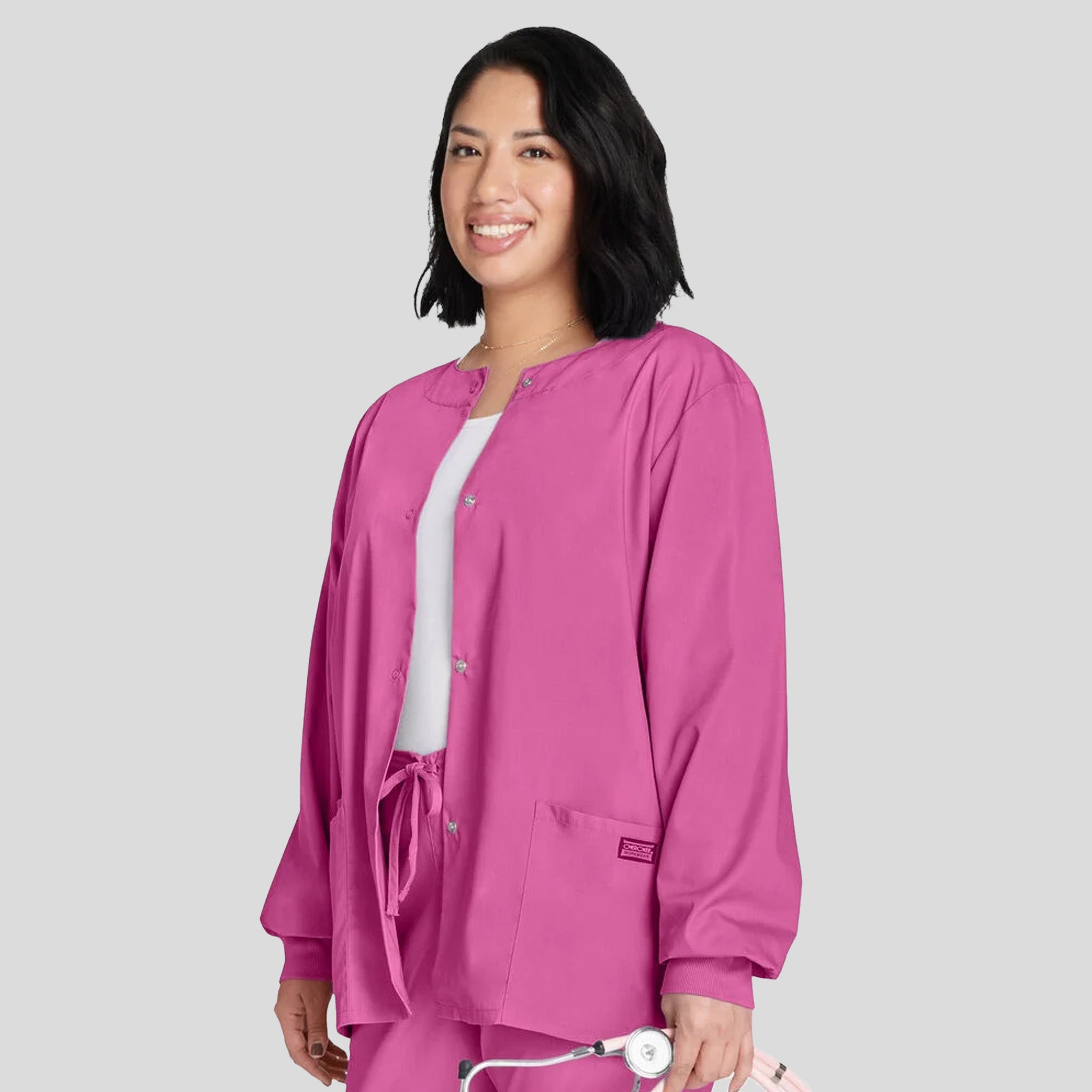 Women's Snap Front Jacket | Shocking Pink