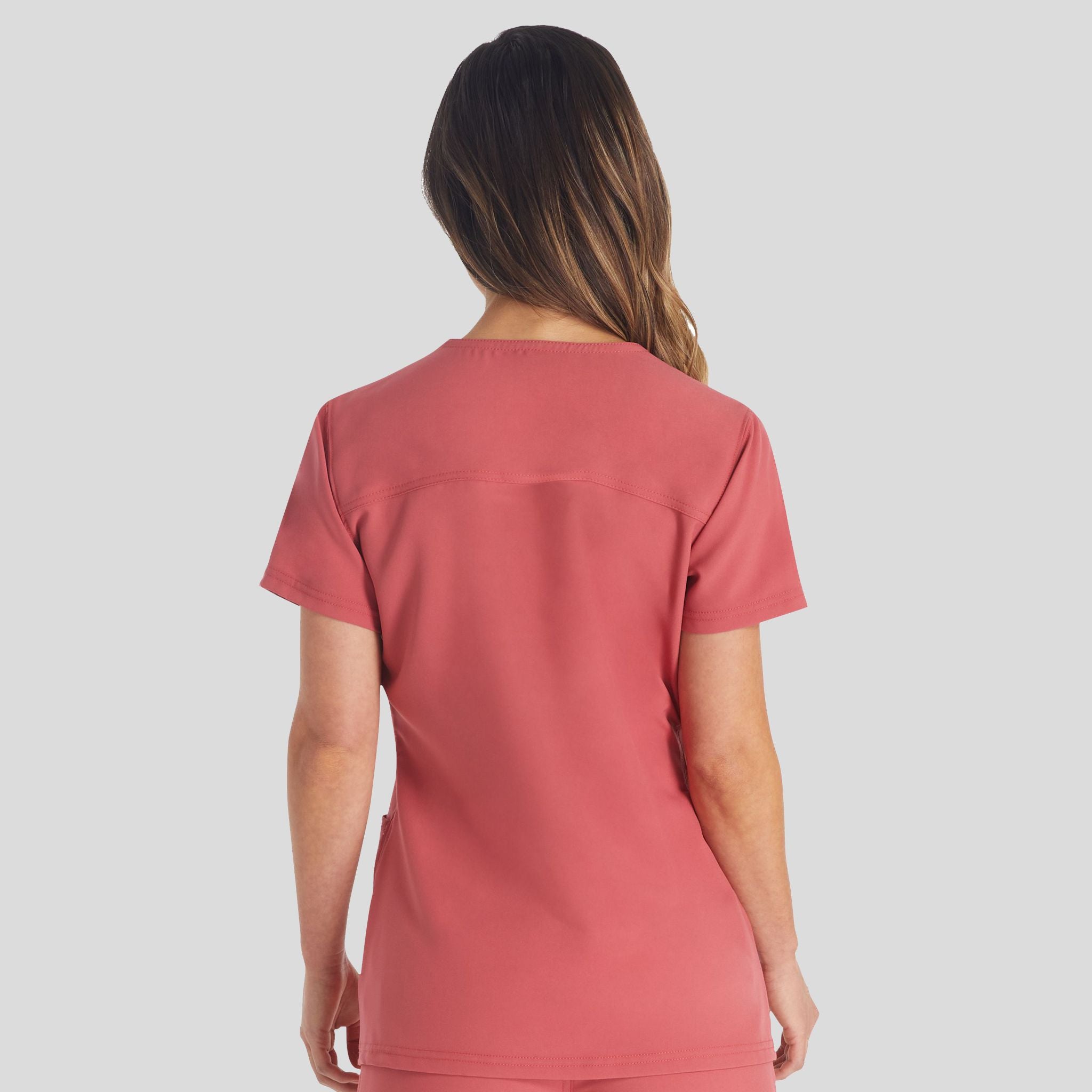 Women's V-Neck Scrub Top | Red Clay