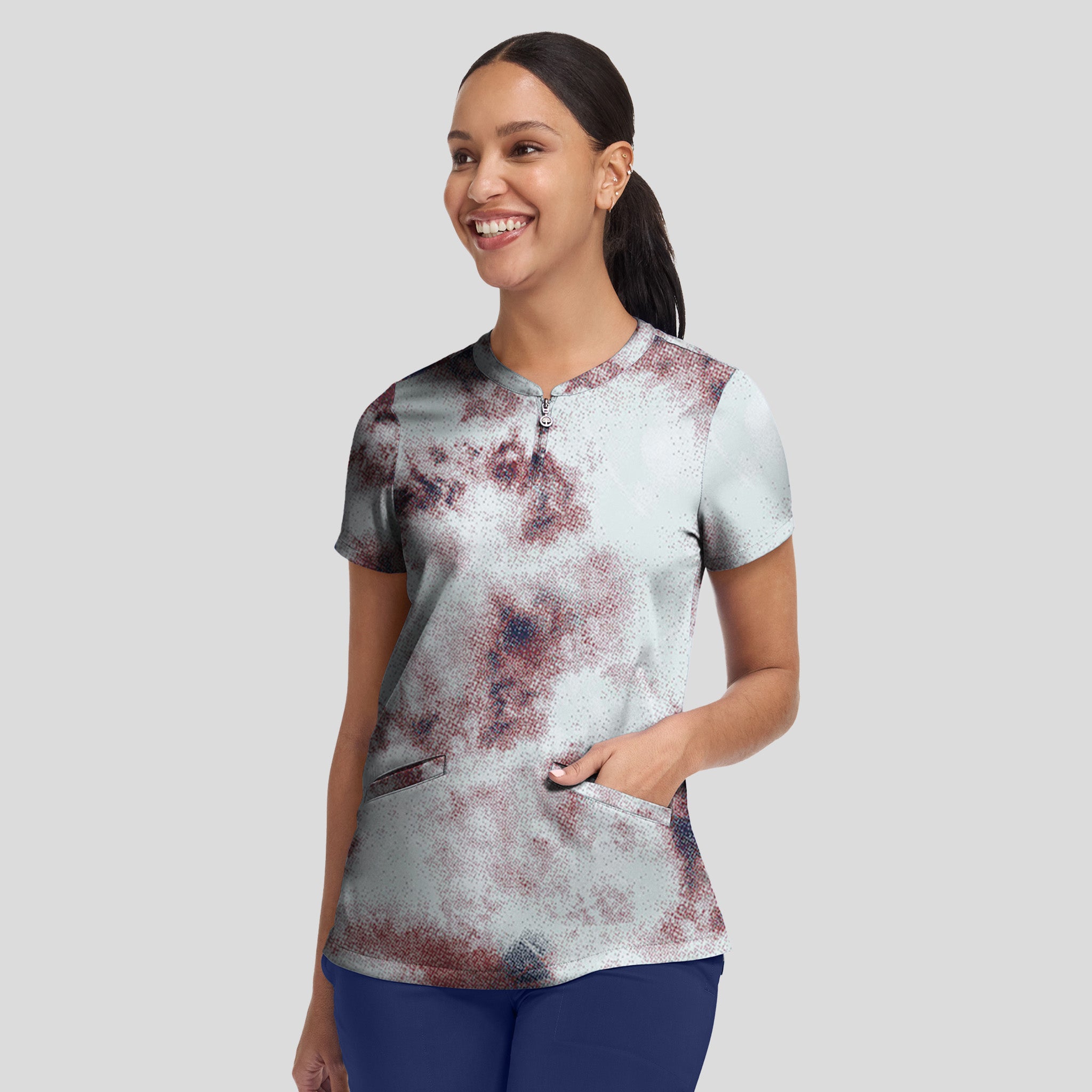 Ivy Print Scrub Top | Soft Fractures