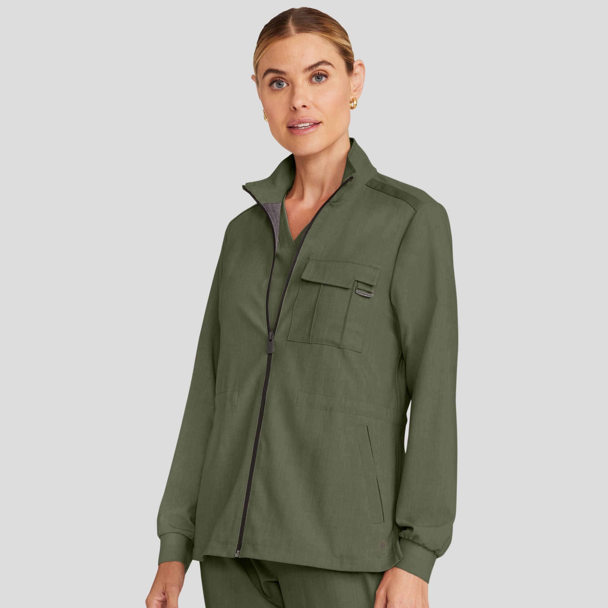 Women's Brooks Utility Scrub Jacket | Olive