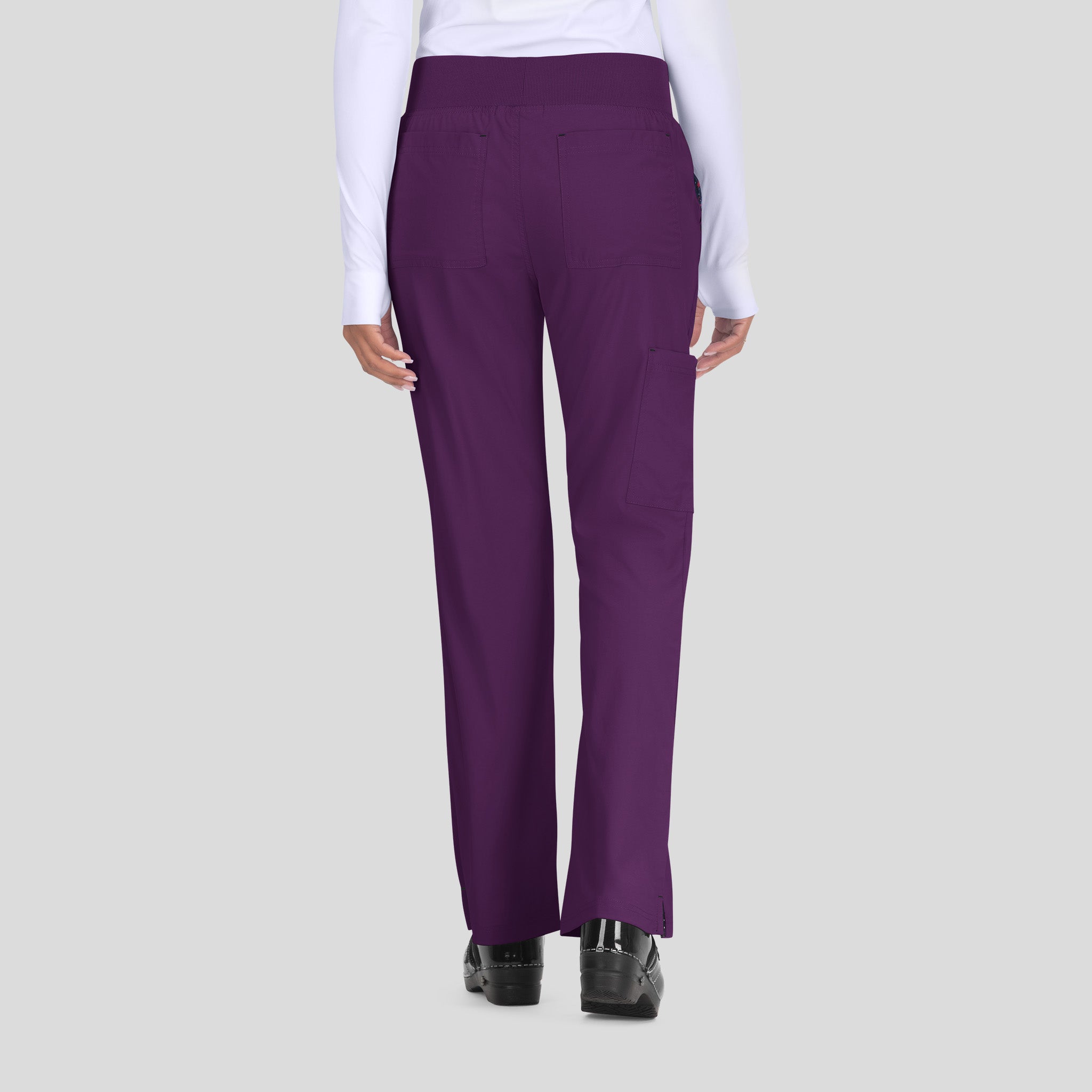 Laurie Women's 6-Pocket Yoga-Style Scrub Pants | Eggplant
