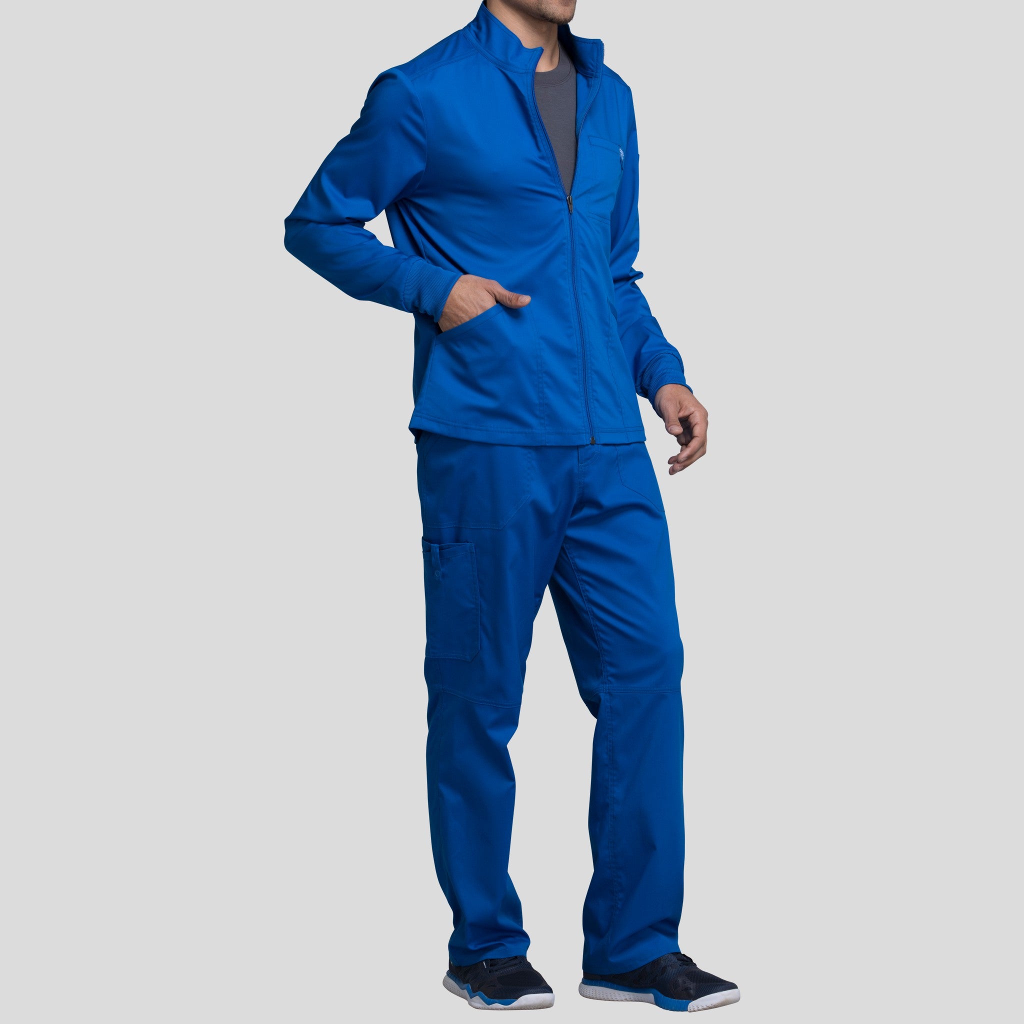 Men's Zip Front Scrub Jacket | Royal
