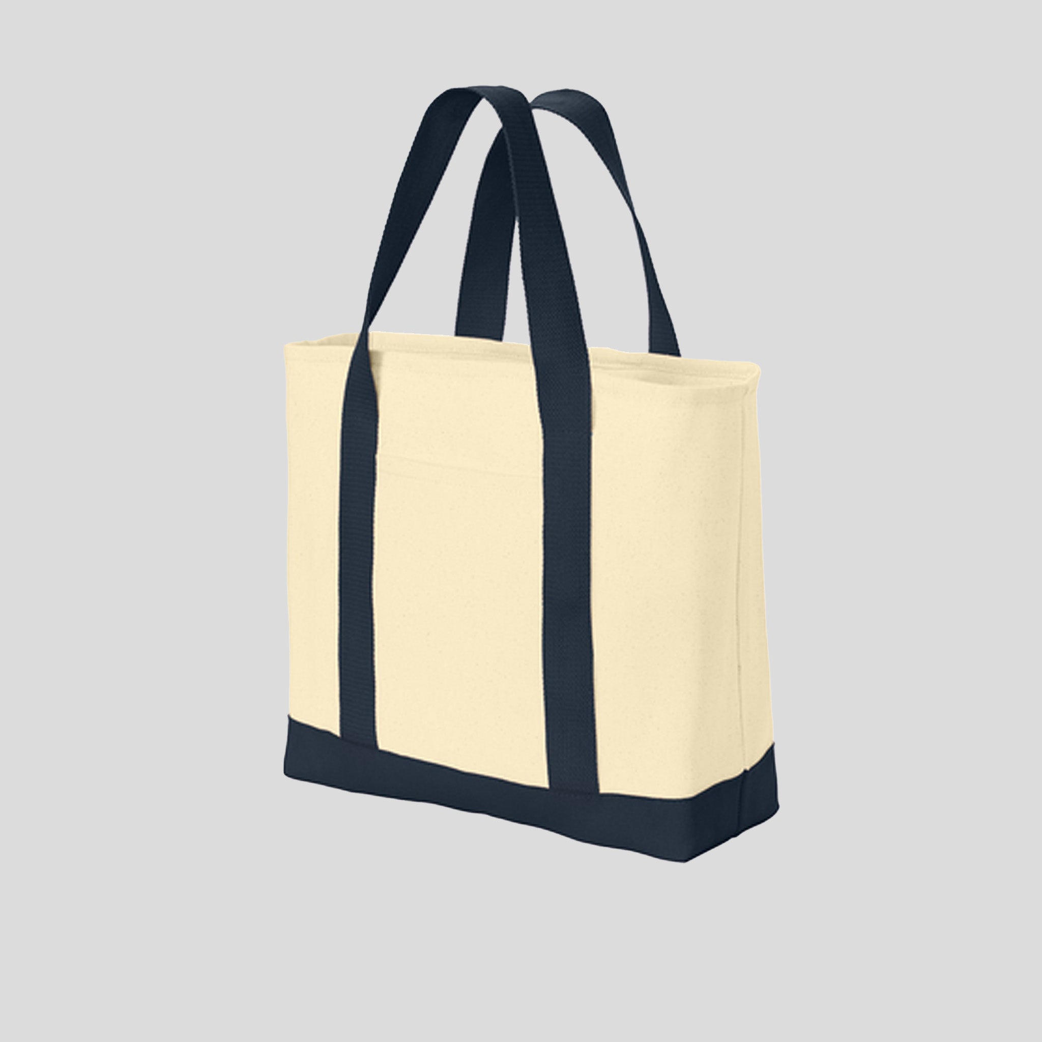 Ideal Twill Two-Tone Shopping Tote | Natural/Navy