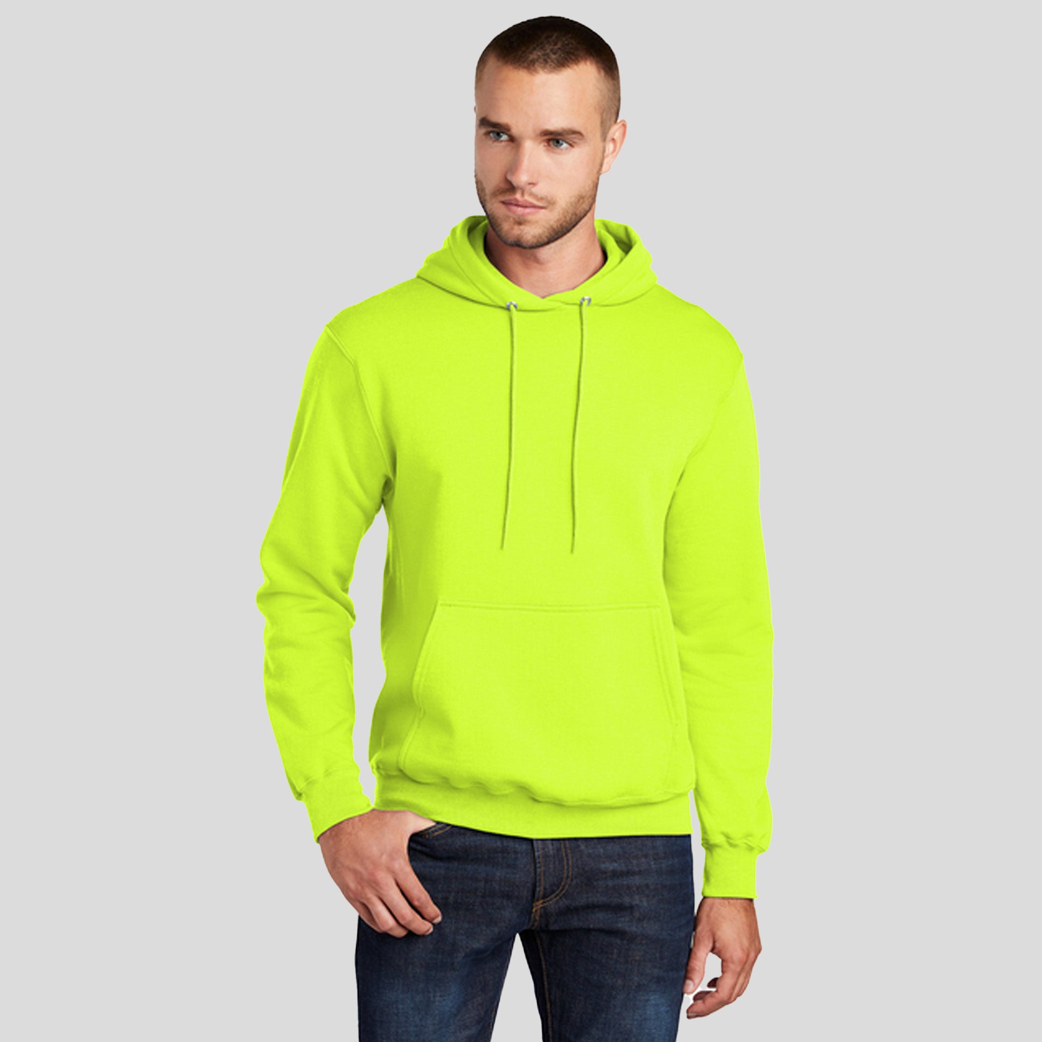 Tall Core Fleece Pullover Hooded Sweatshirt | Safety Green
