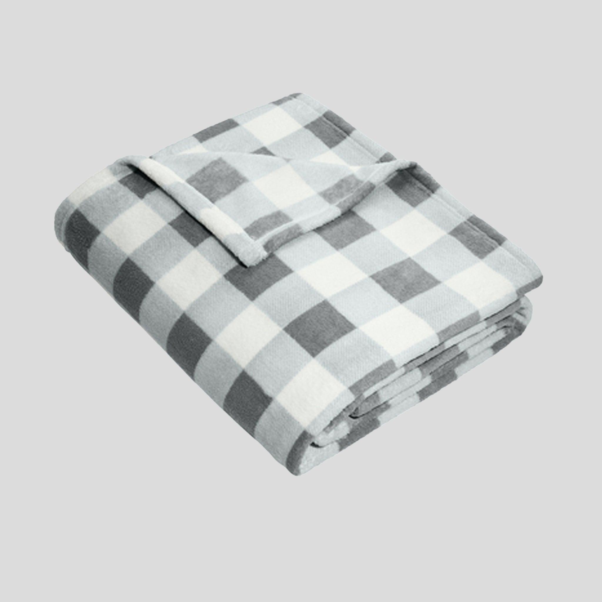Ultra Plush Blanket | Marshmallow/Monument Grey Check