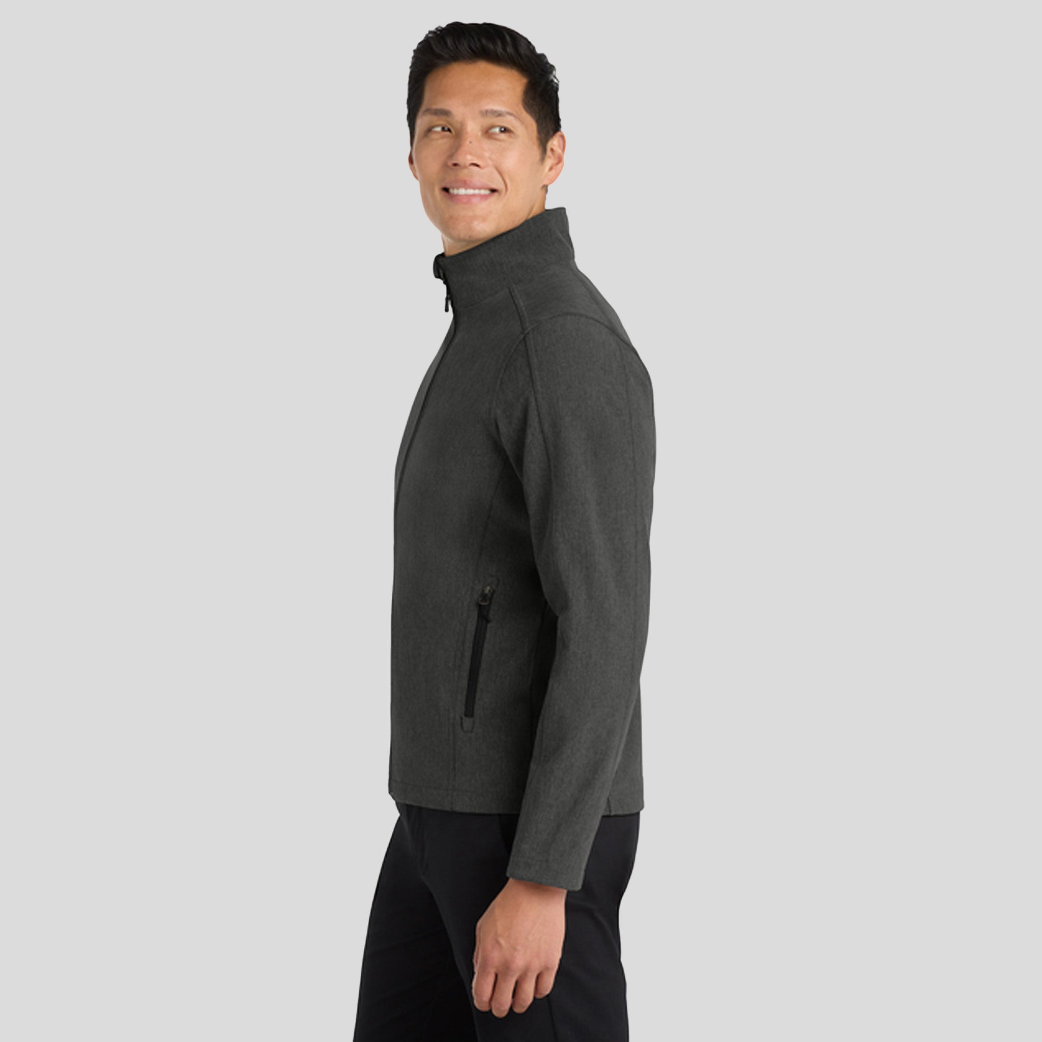Men's Core Soft Shell Jacket | Black Charcoal Heather