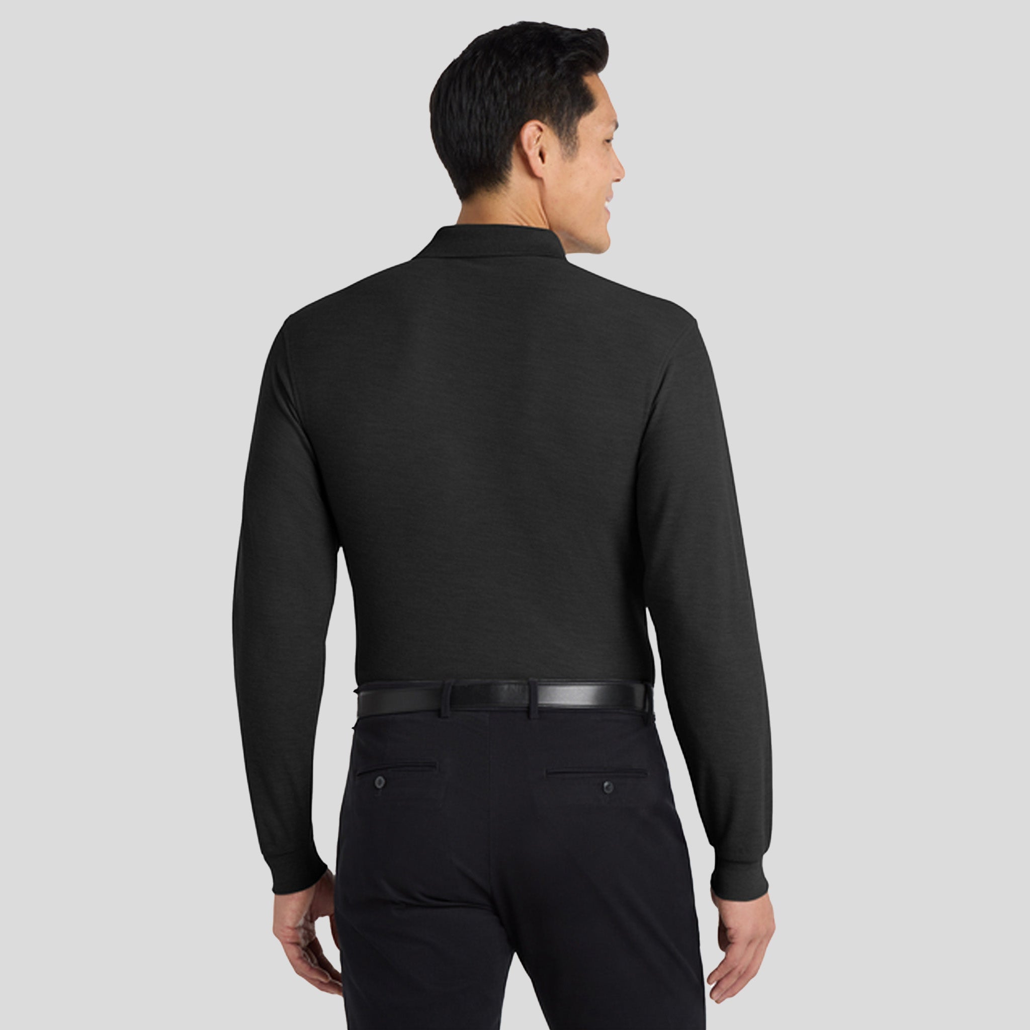 Silk Touchβ’ Long Sleeve Polo | Black