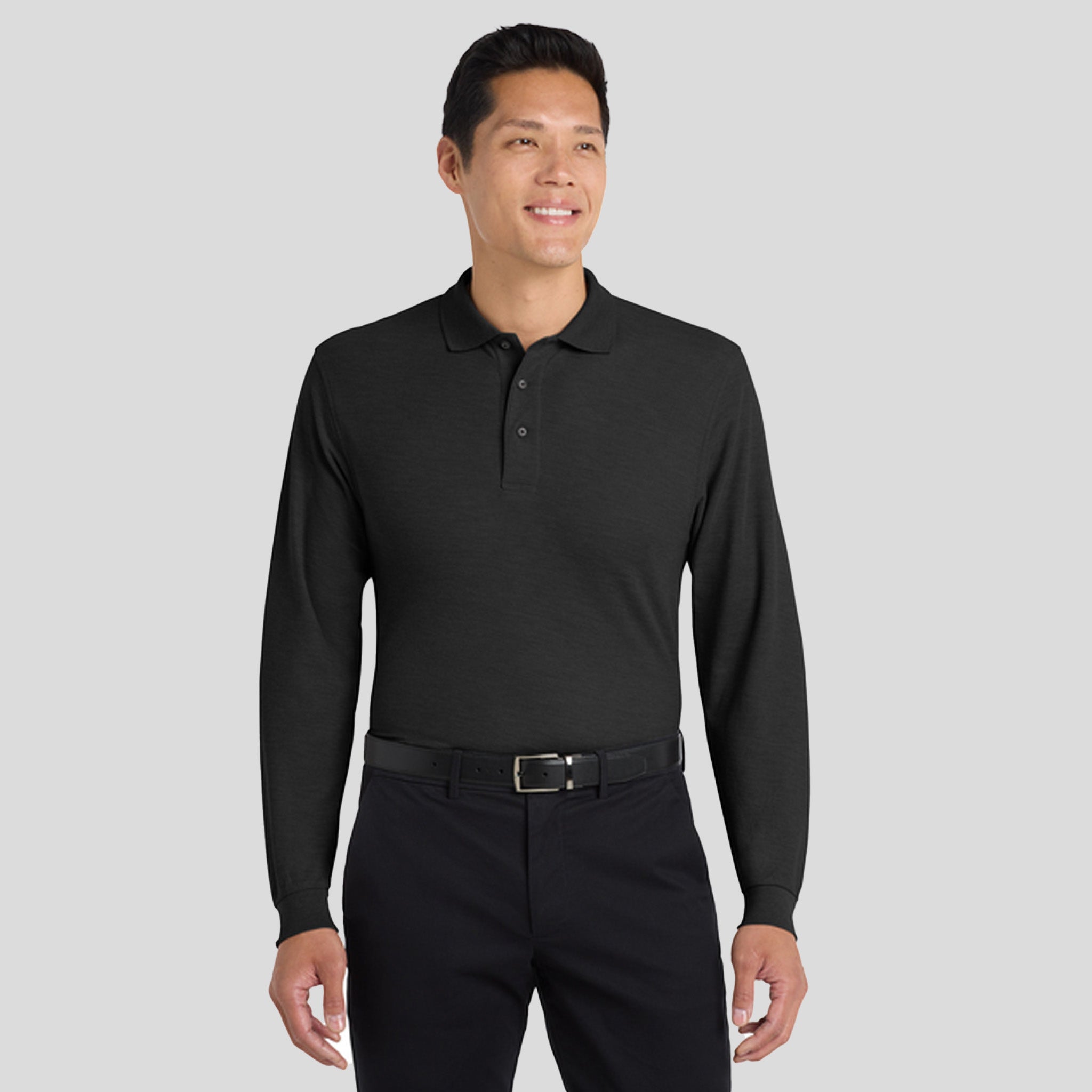Silk Touchβ’ Long Sleeve Polo | Black