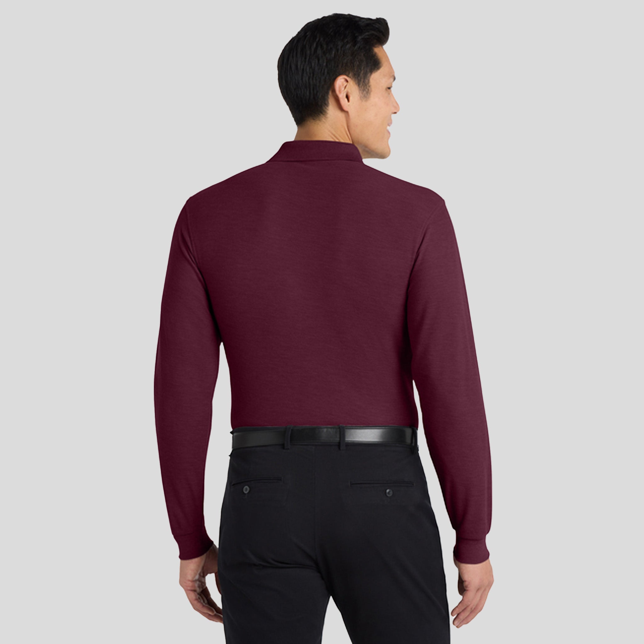 Silk Touchβ’ Long Sleeve Polo | Burgundy