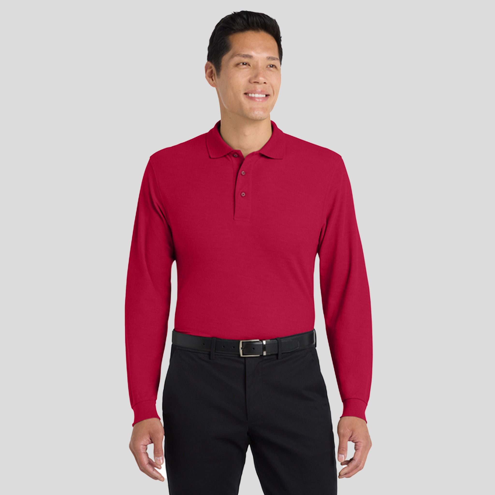 Silk Touchβ’ Long Sleeve Polo | Red