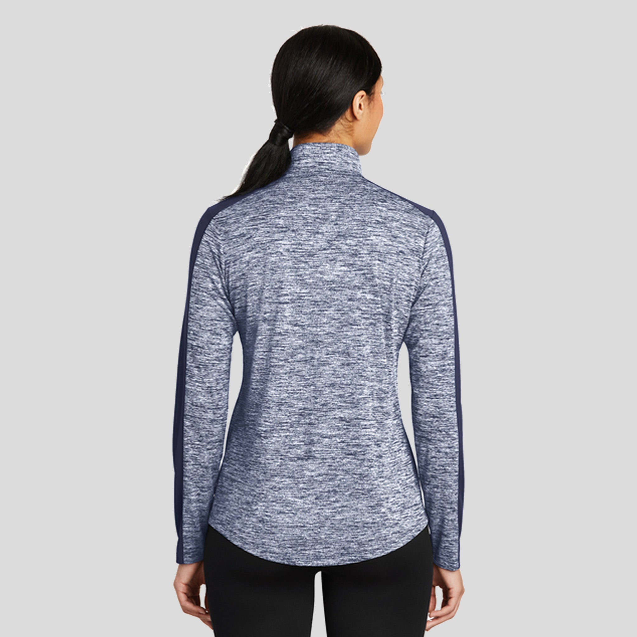 Women's PosiChargeยฎ Electric Heather Colorblock 1/4-Zip Pullover | True Navy Electric/True Navy