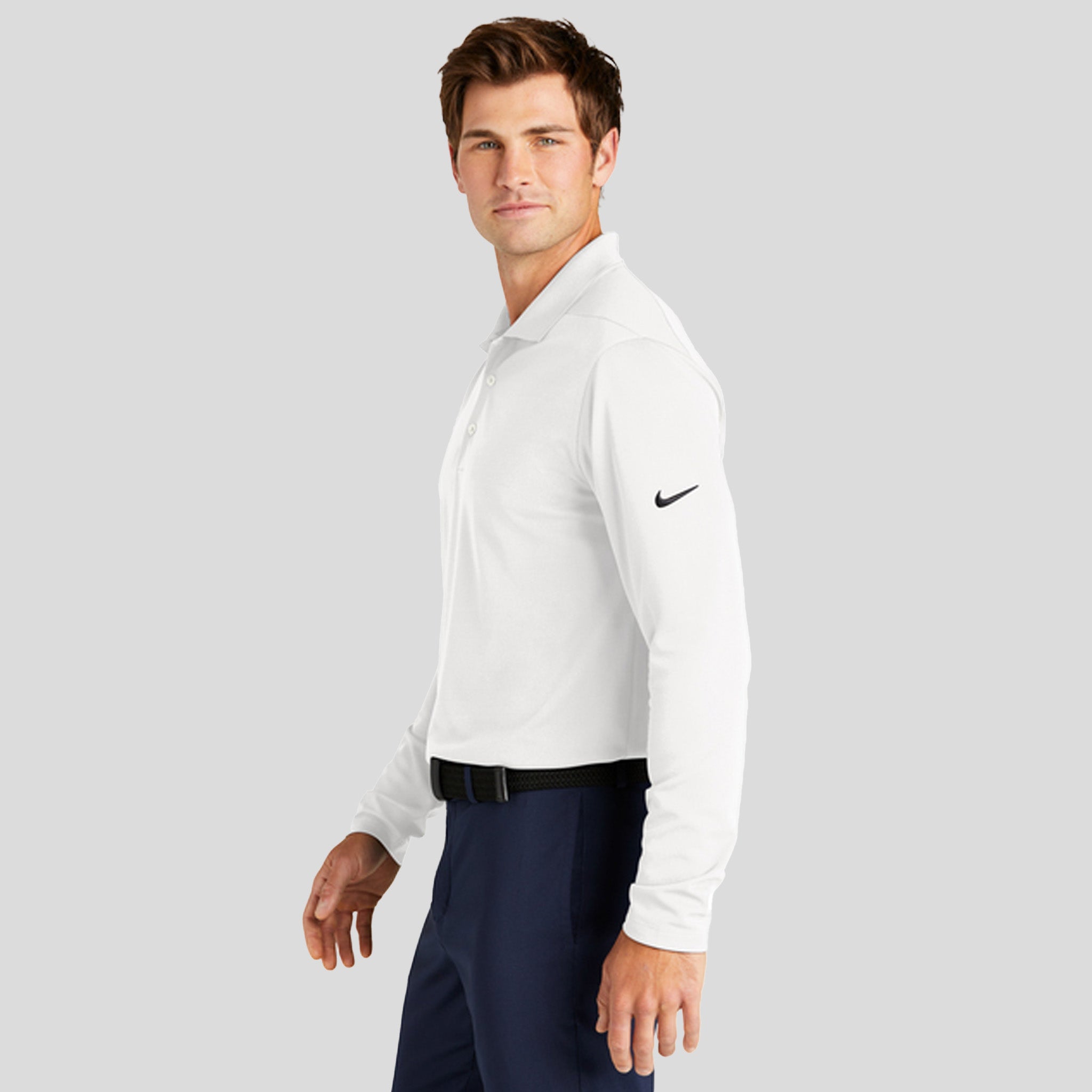 Dri-FIT Micro Pique 2.0 Long Sleeve Polo | White