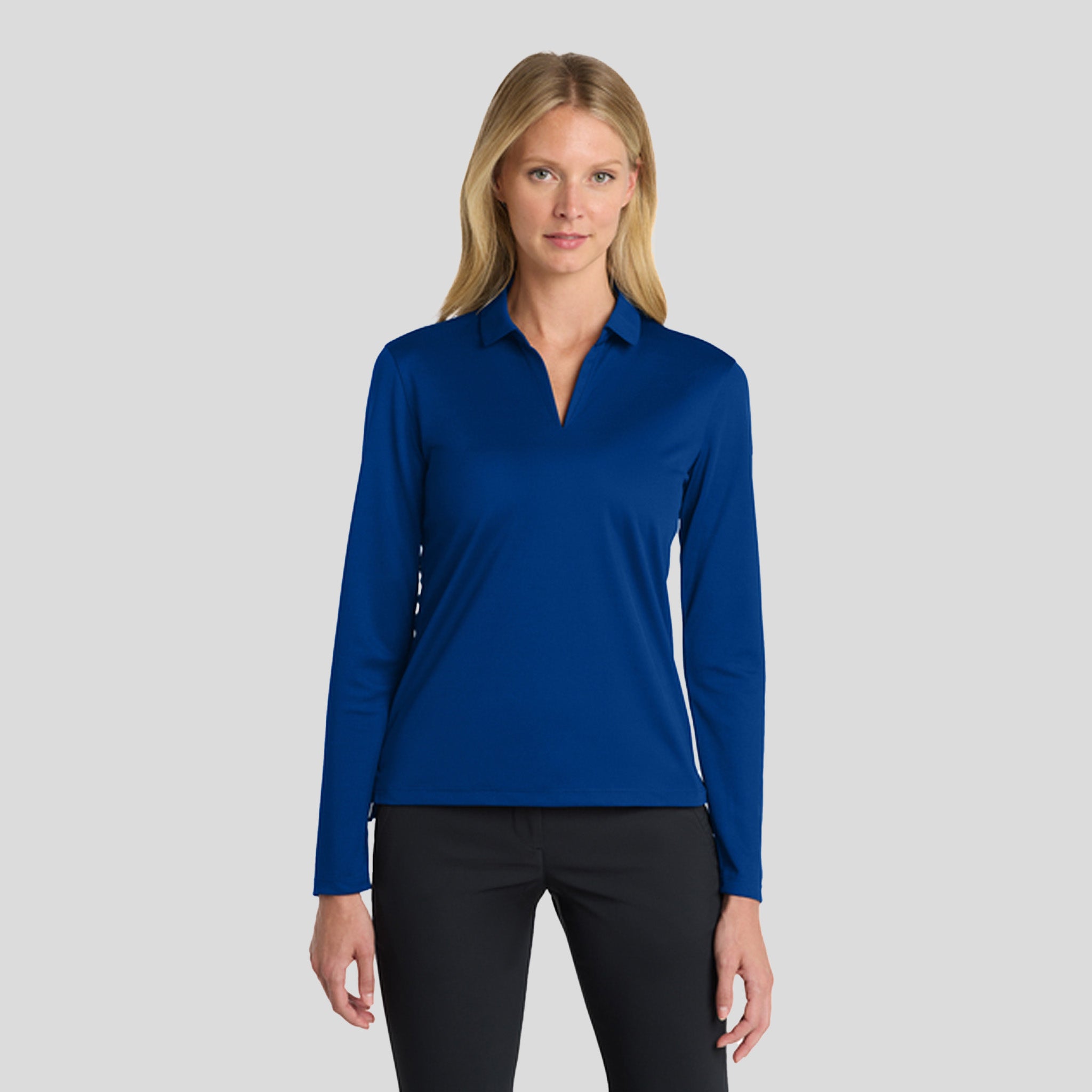 Women's Dri-FIT Micro Pique 2.0 Long Sleeve Polo | Gym Blue