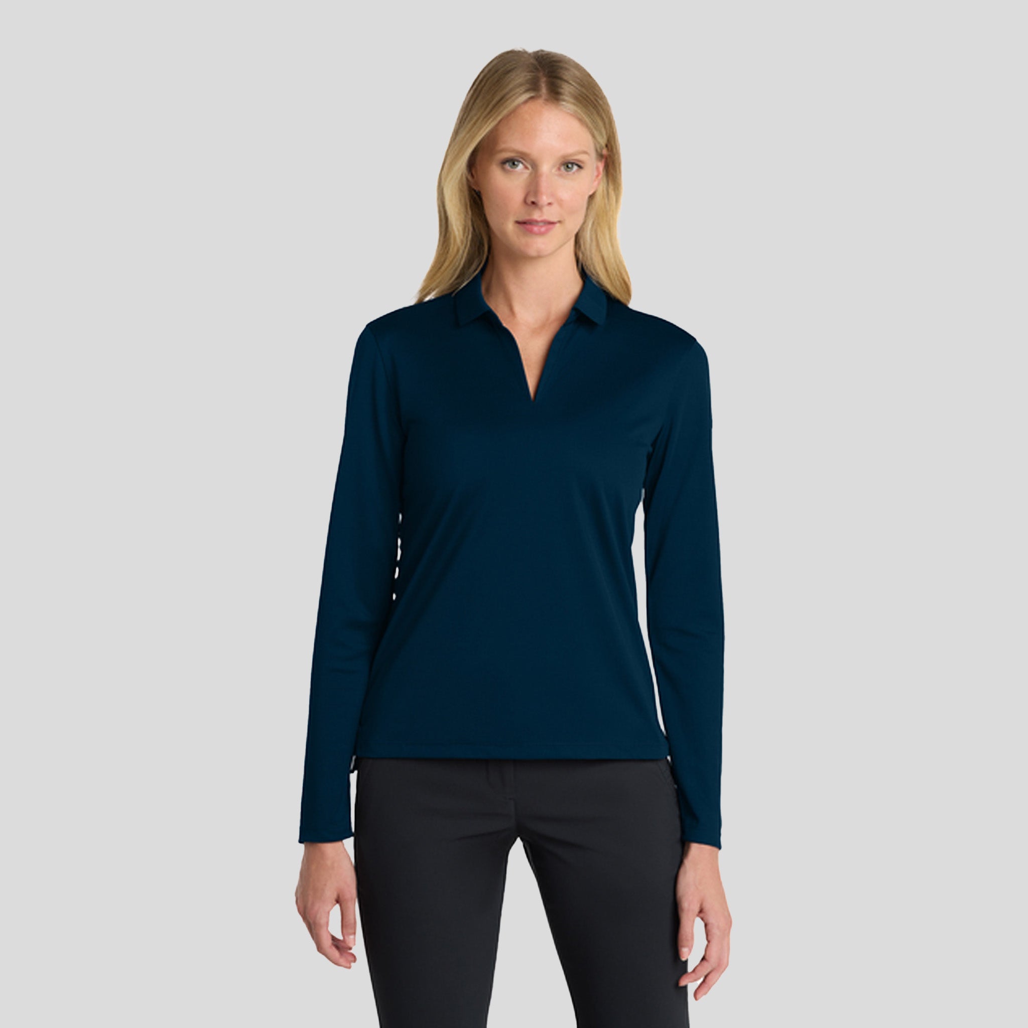 Women's Dri-FIT Micro Pique 2.0 Long Sleeve Polo | Navy