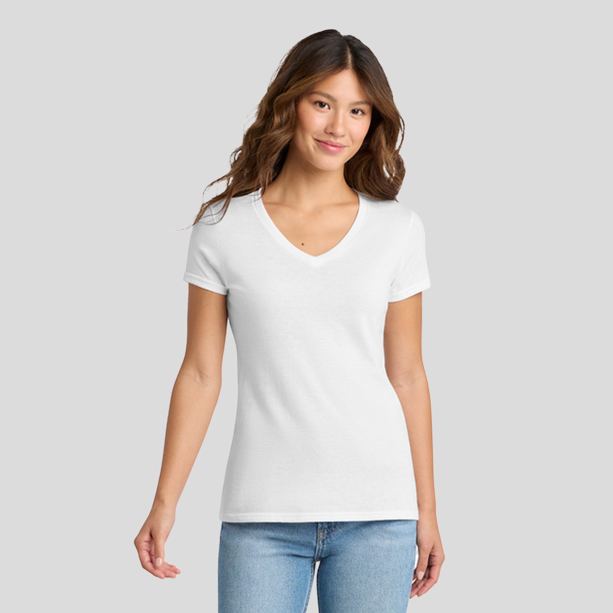 Women's Tri-Blend V-Neck Tee | White