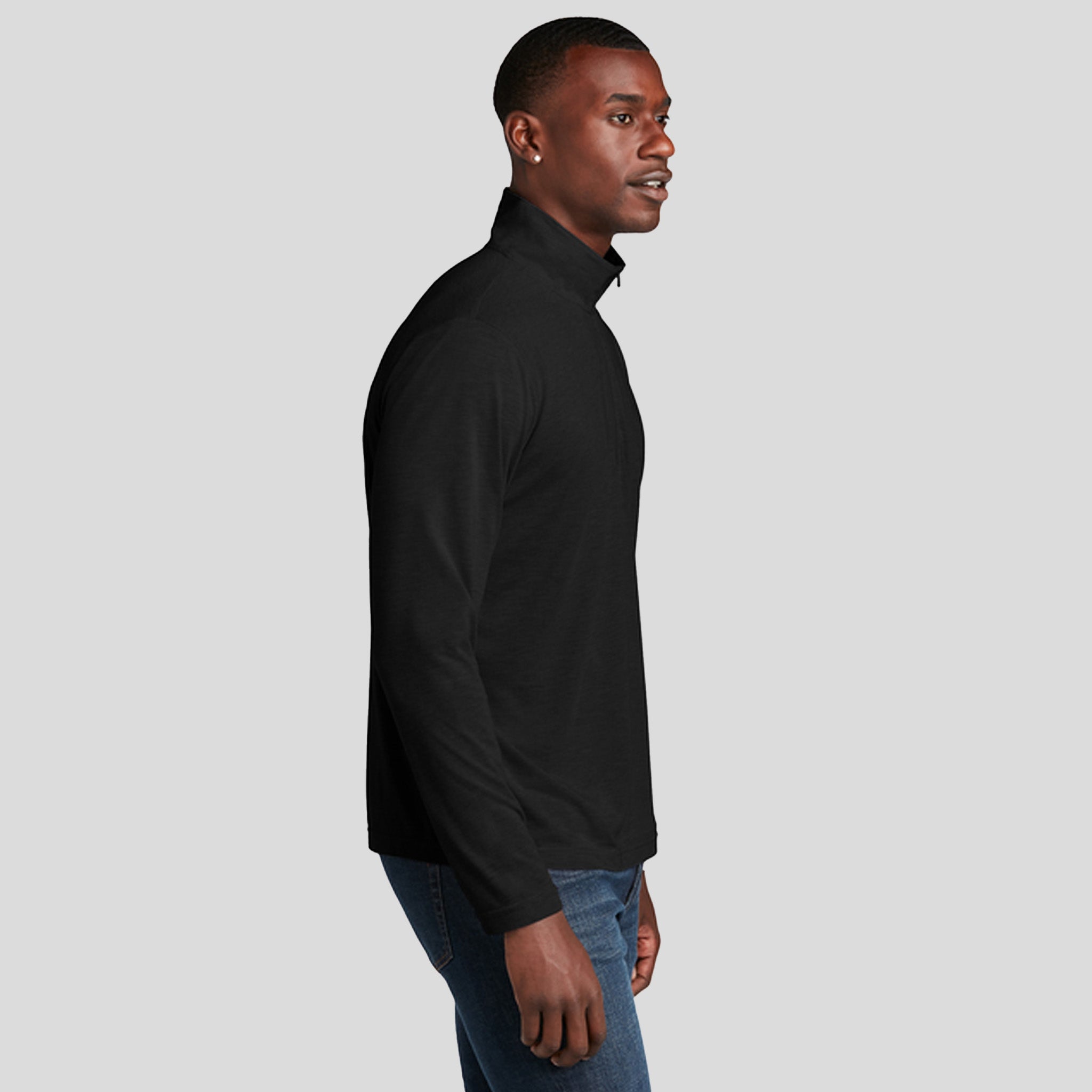 PosiCharge ยฎ Tri-Blend Wicking 1/4-Zip Pullover | Black Triad Solid
