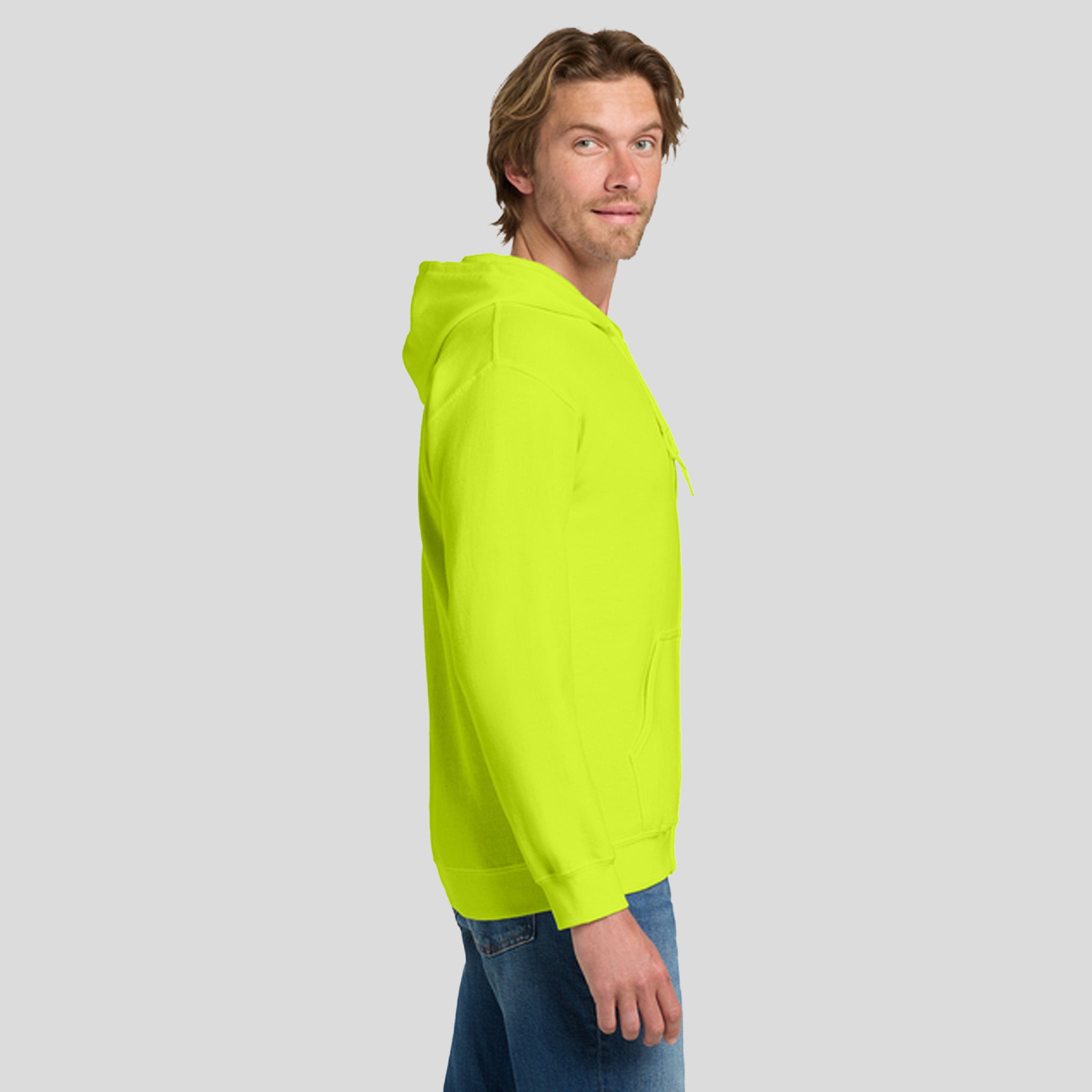 Heavy Blendβ’ Full-Zip Hooded Sweatshirt | Safety Green
