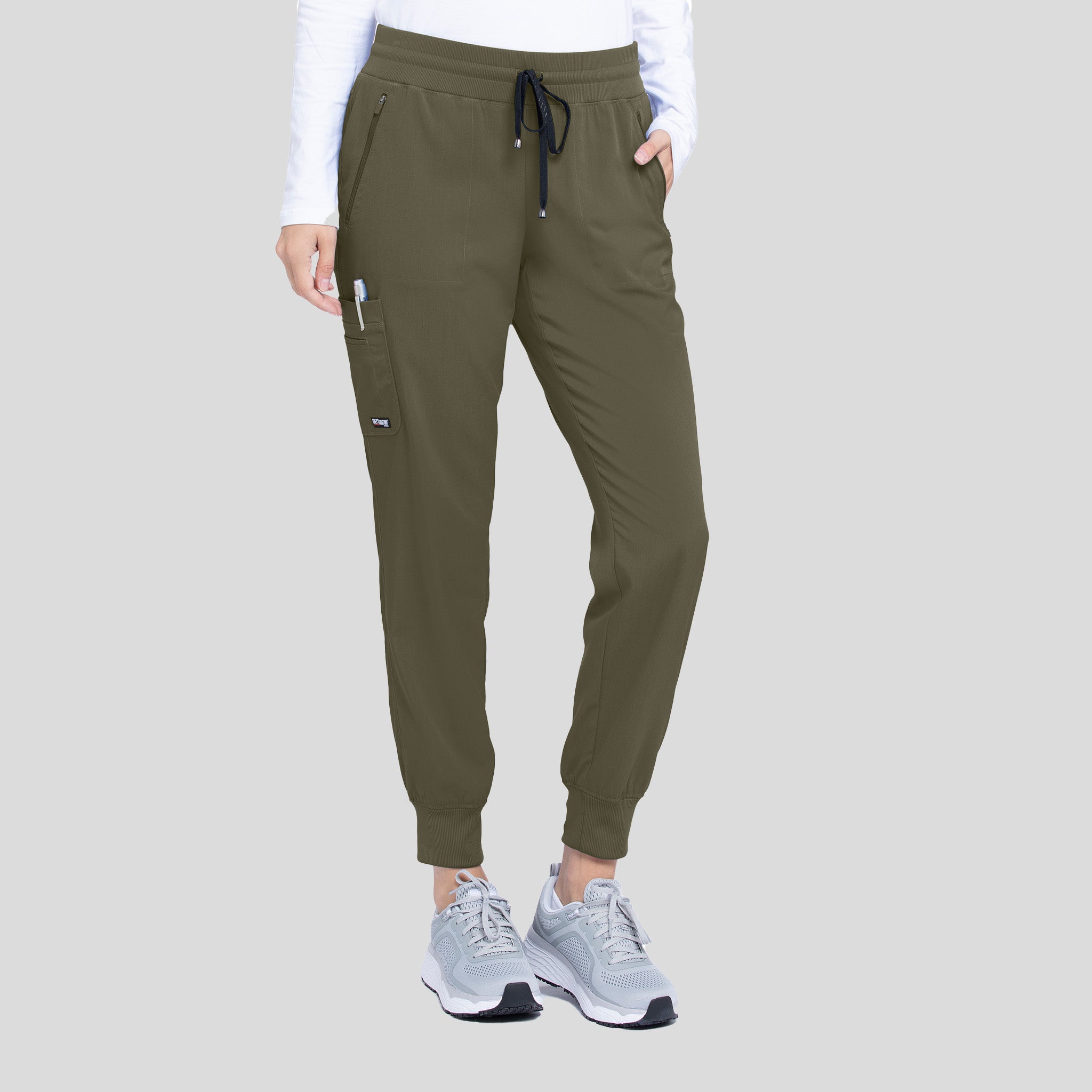 Eden 5-Pocket Mid-Rise Jogger Scrub Pant | Olive