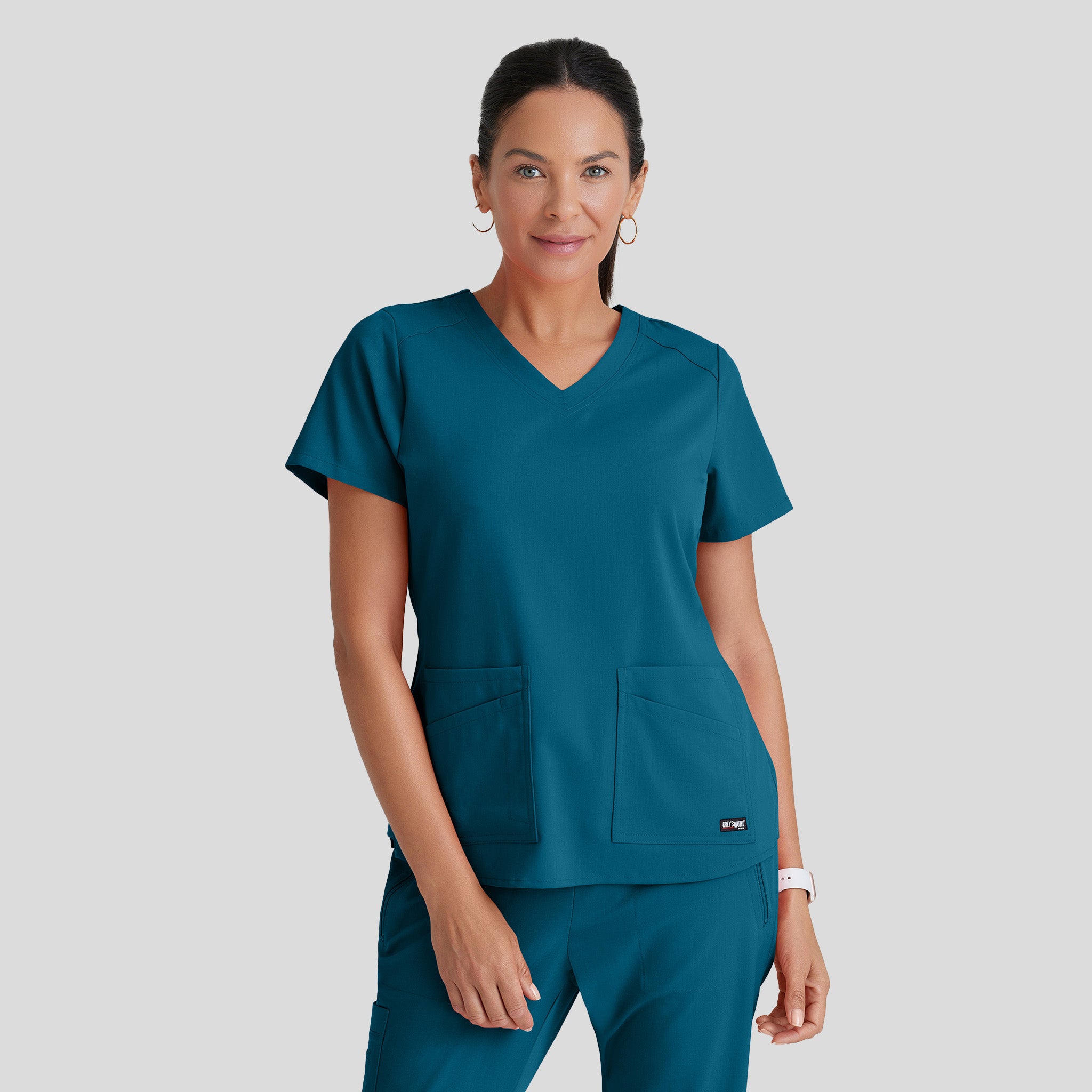 Emma 4-Pocket V-Neck Scrub Top | Bahama