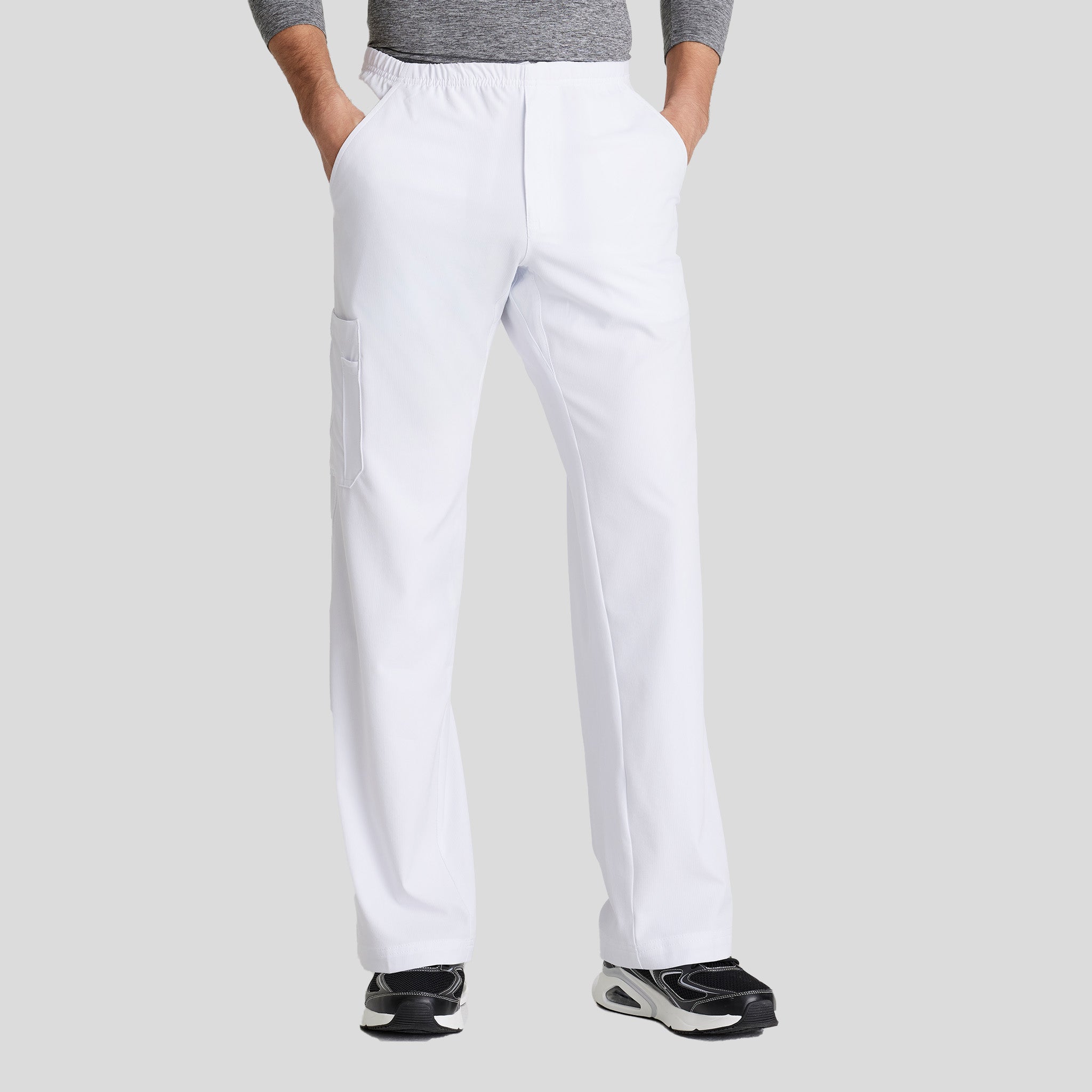 Men's Structure 4-Pockets Zip-Fly Scrub Pant | White