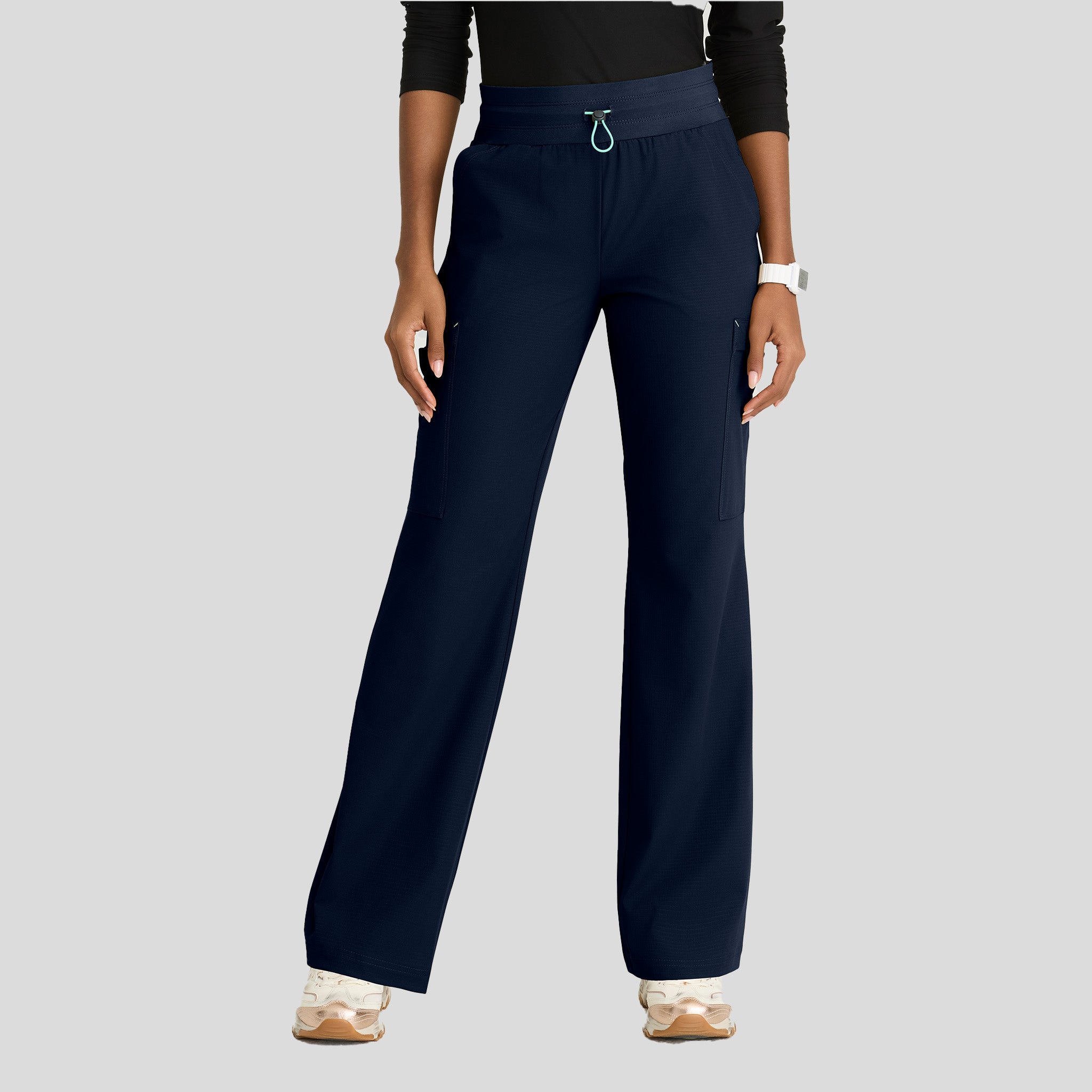 Explore 5-Pocket Knit Waistband Fit & Flare Pant  | Navy