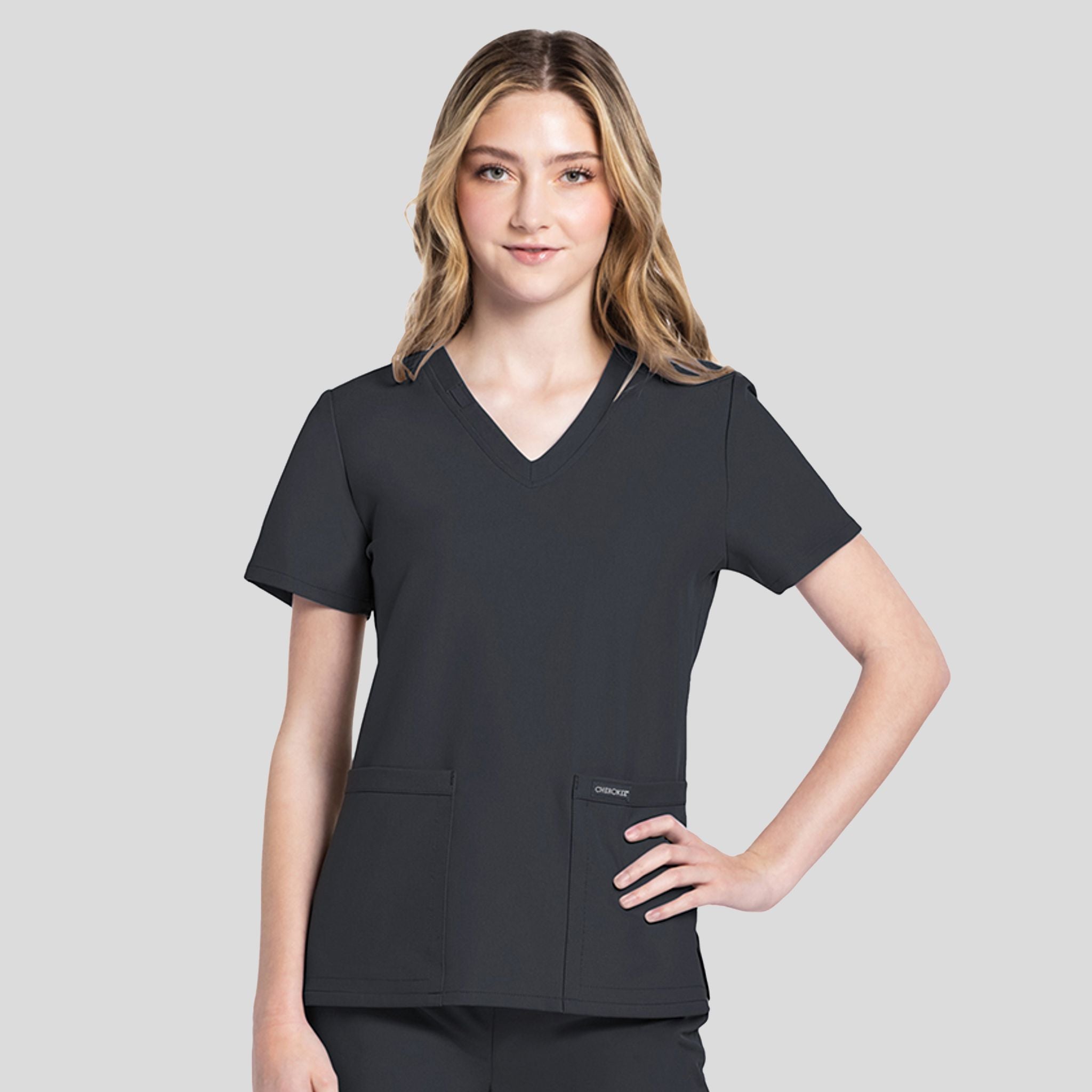 V-Neck Top | Pewter