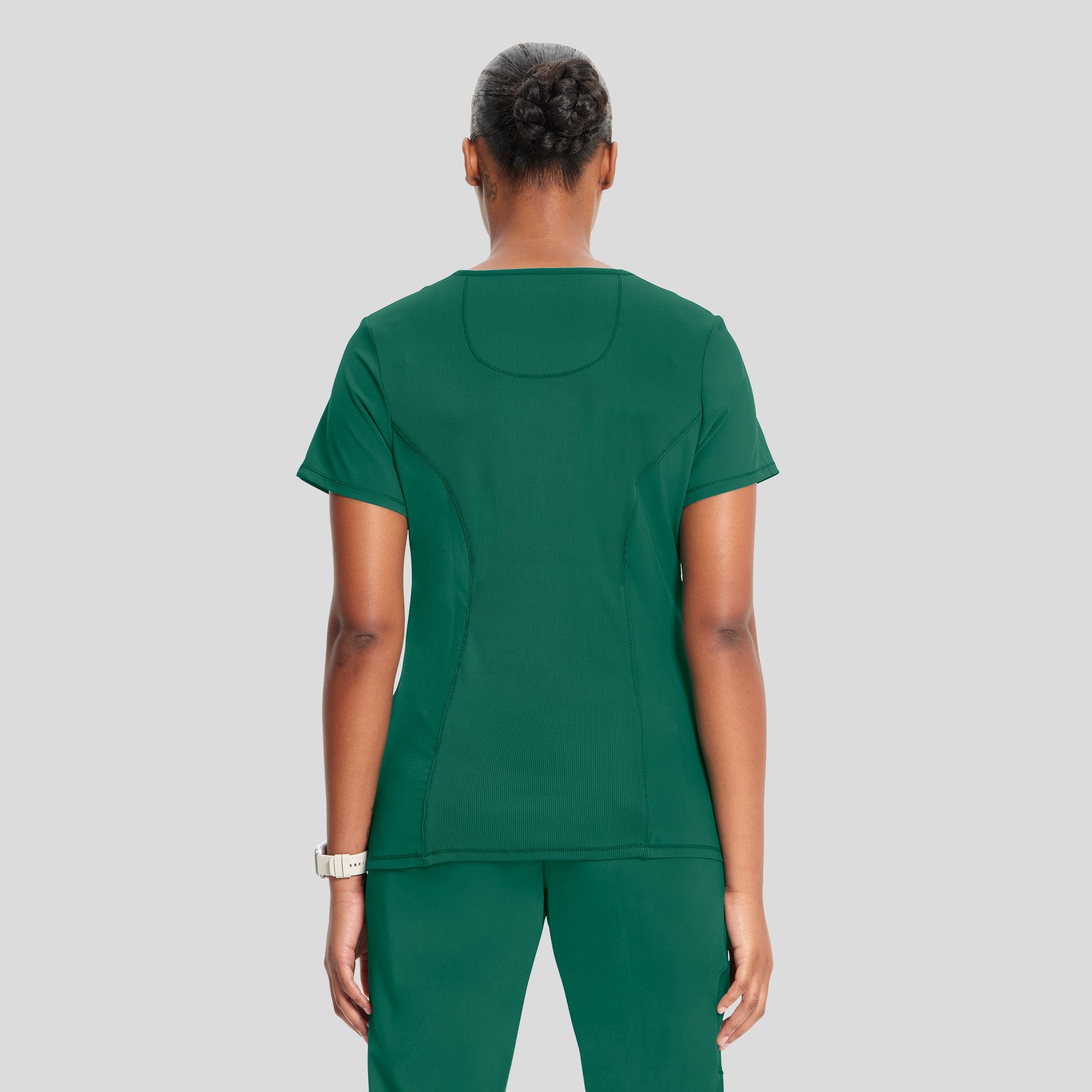 Infinity Mock Wrap Solid Scrub Top | Hunter