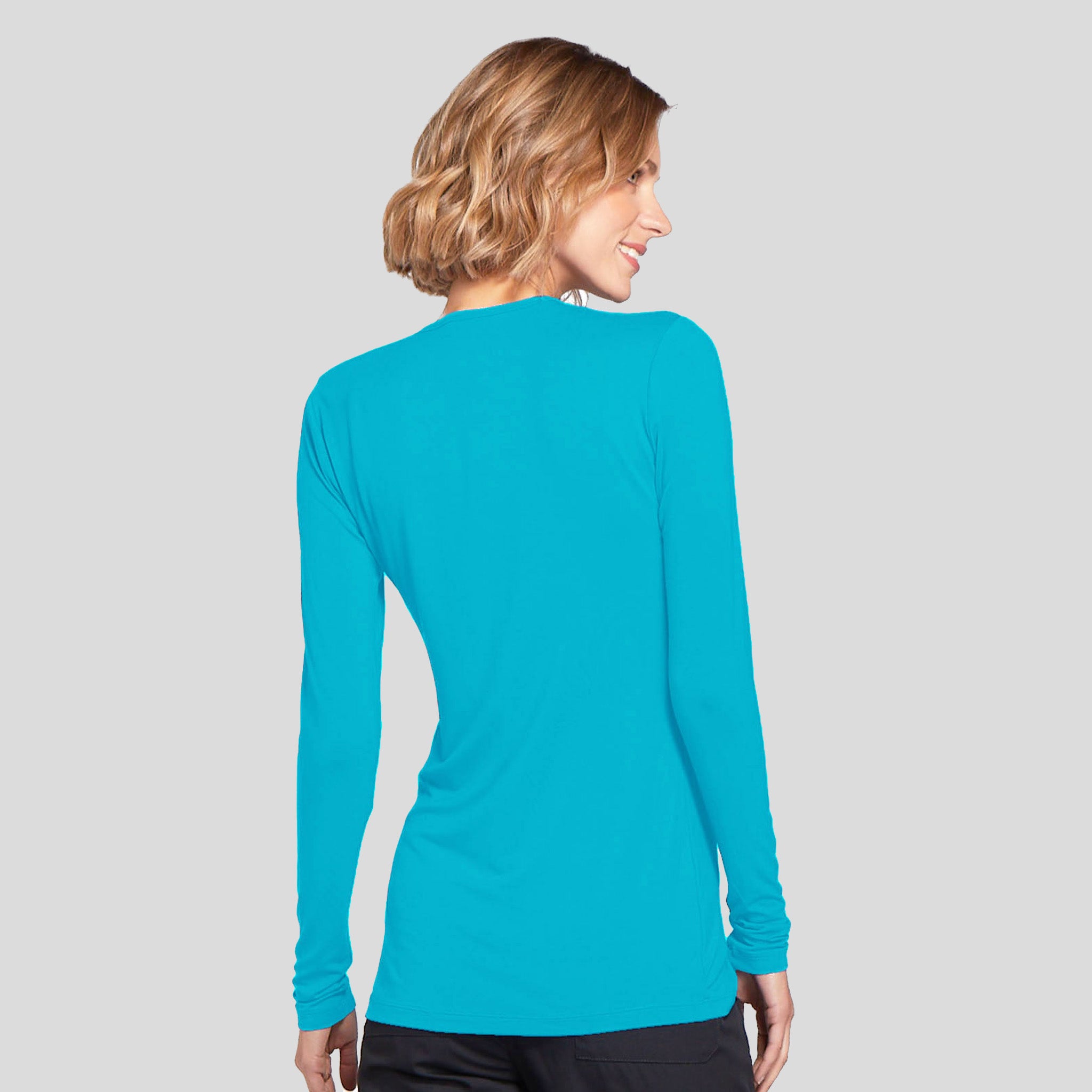 Long Sleeve Knit Underscrub | Turquoise