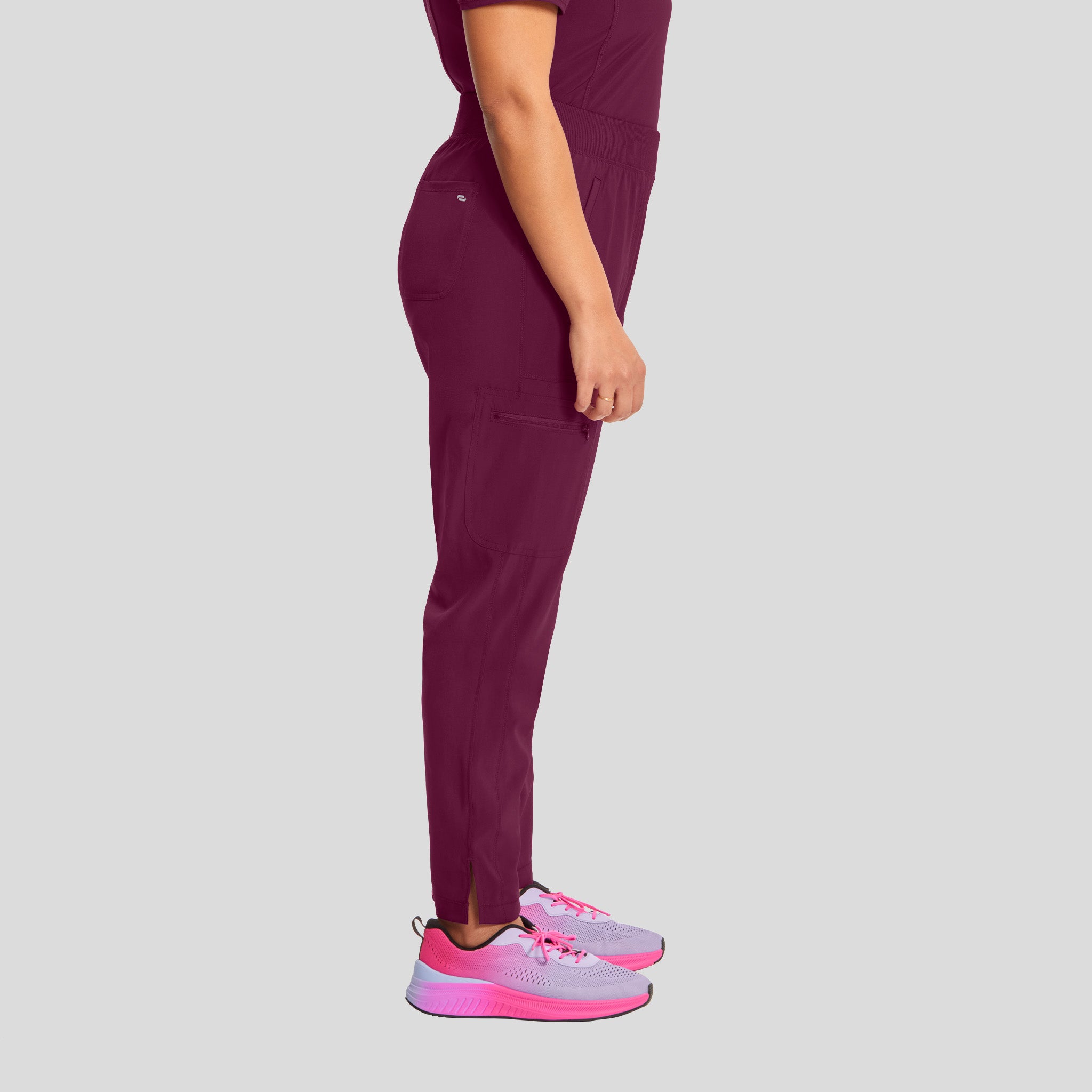 Inifnity Mid Rise Tapered Leg Pull-On Scrub Pant | Wine