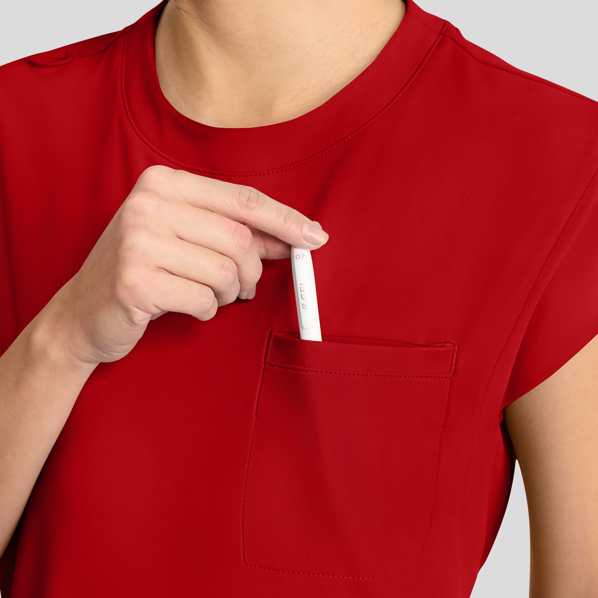 Achieve Crew Neck Scrub Top | Red