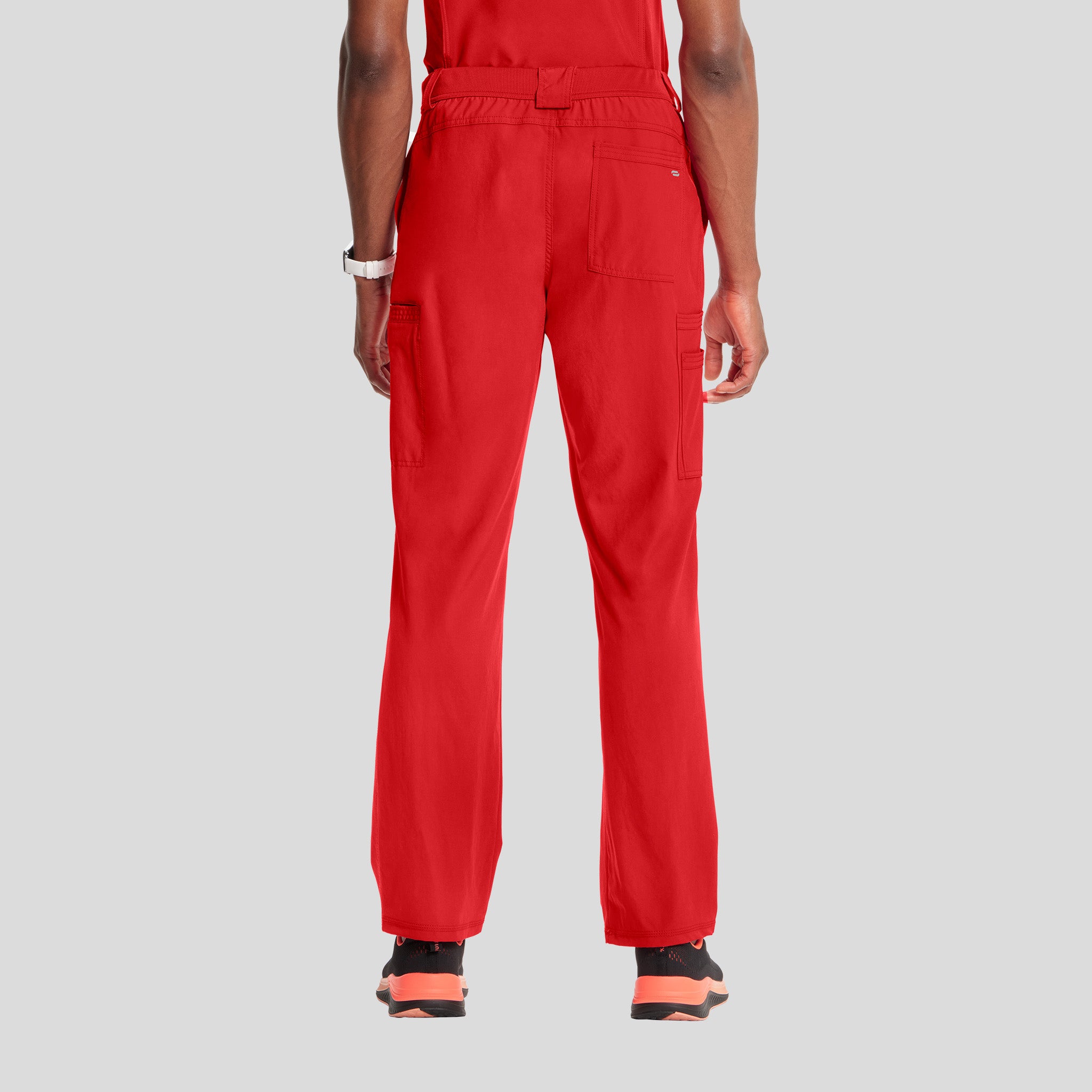 Men's Zip Fly Cargo Scrub Pant | Red