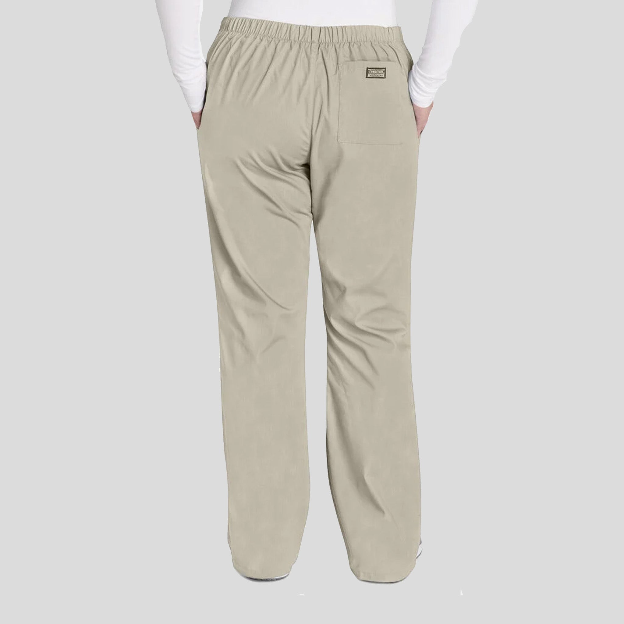 Natural Rise Flare Leg Drawstring Pant | Khaki