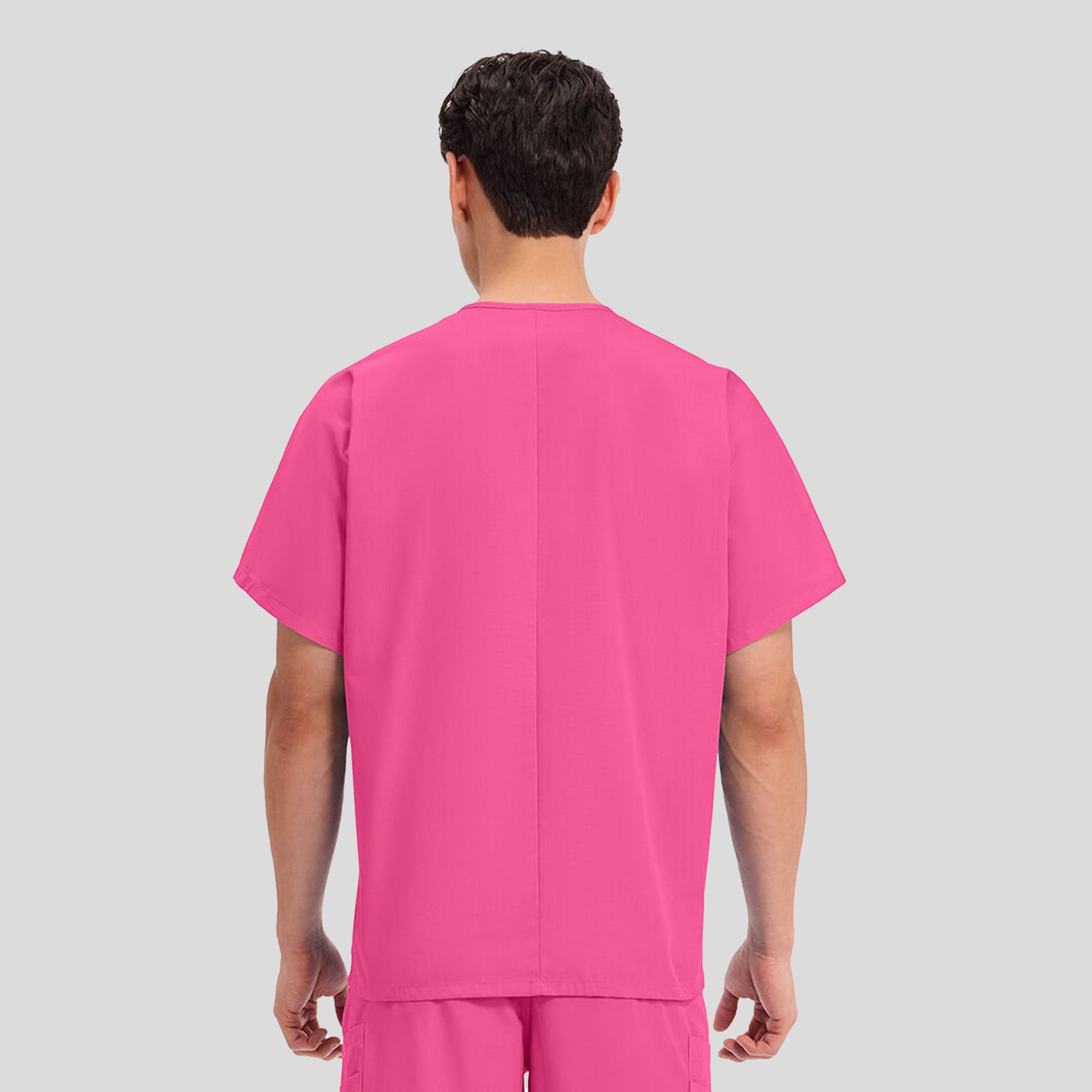 Unisex V-Neck 1 Pocket | Shocking Pink
