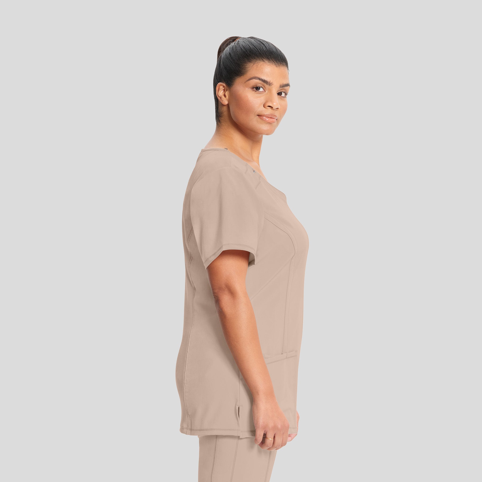 Women's Round Neck Top | Khaki