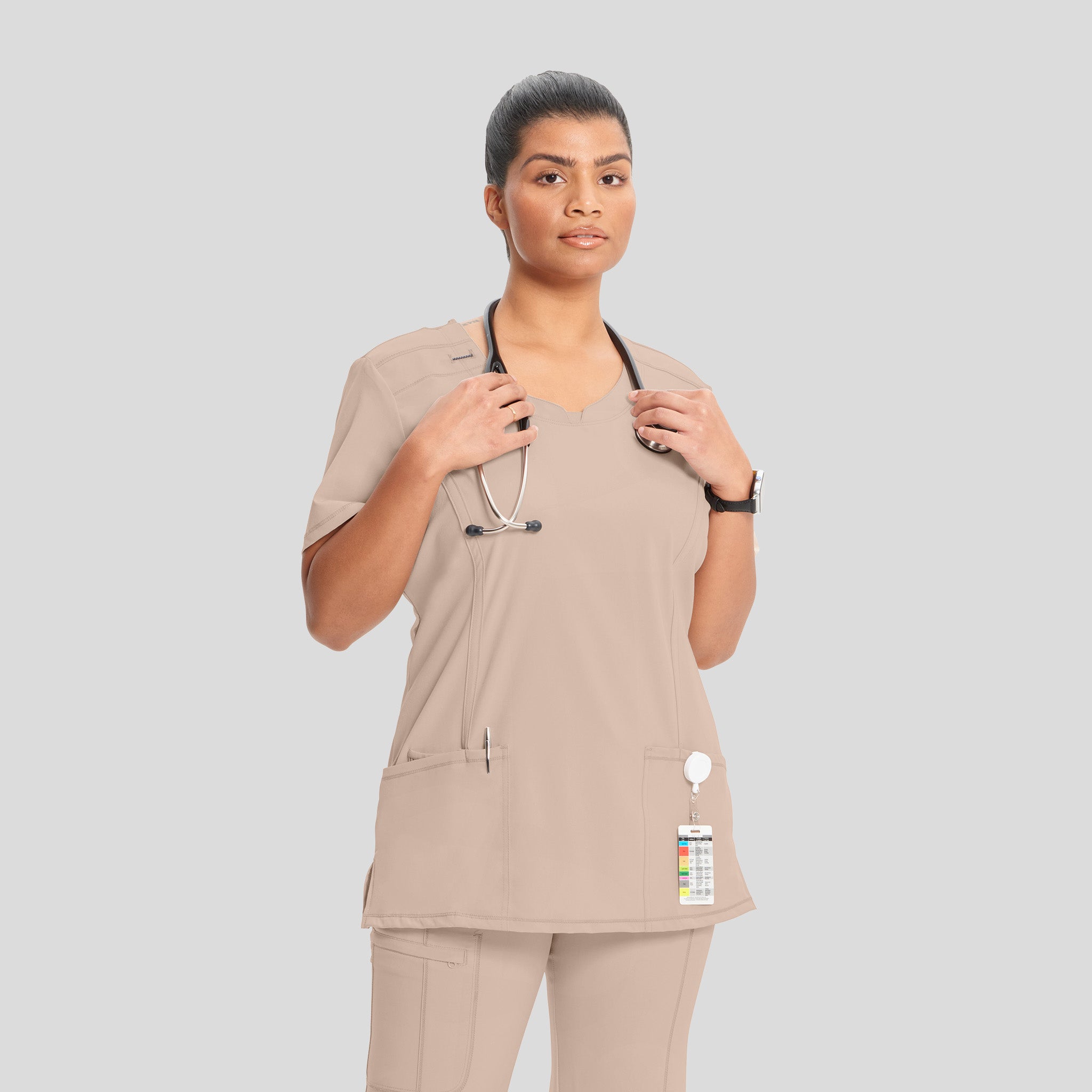 Women's Round Neck Top | Khaki