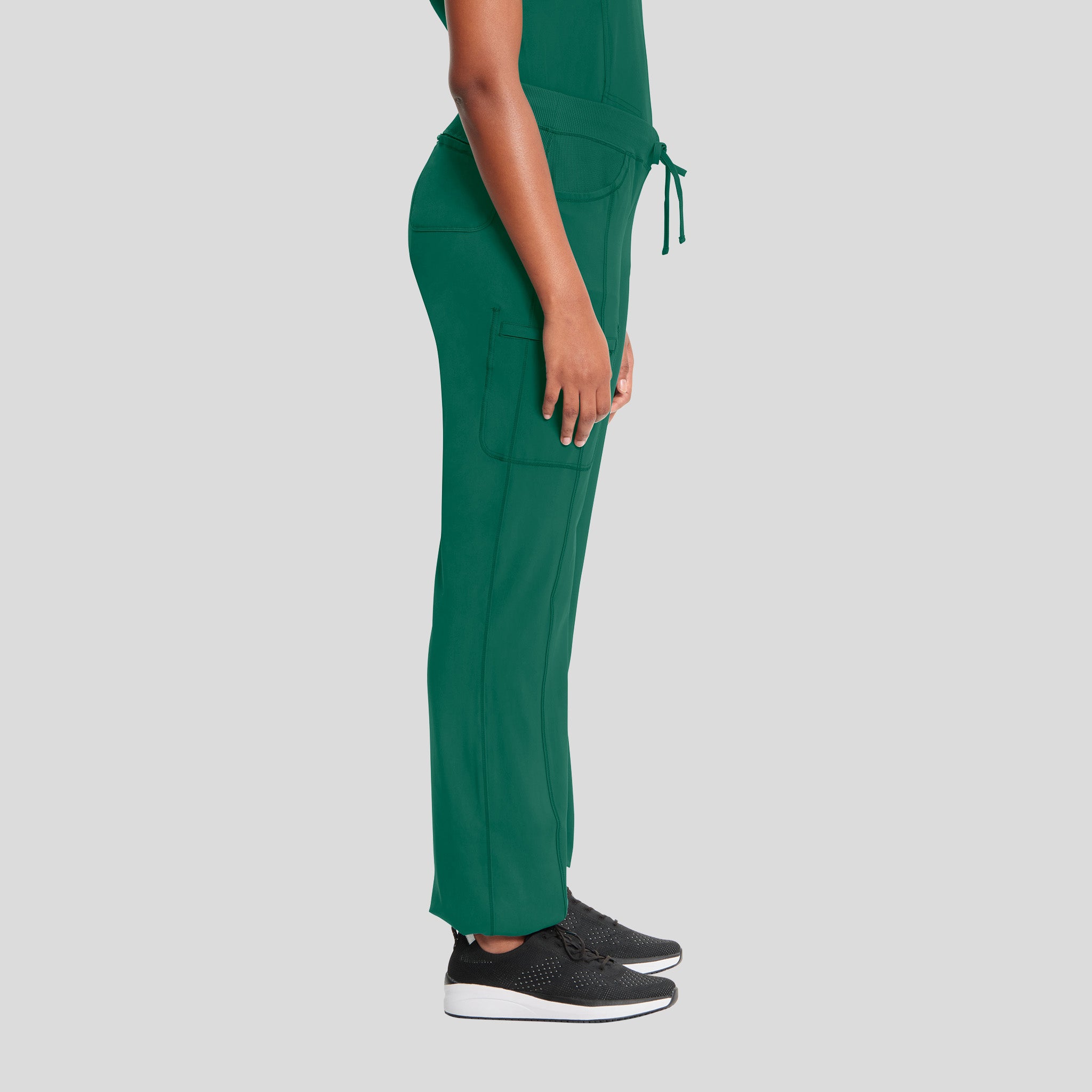 Rib Knit Drawstring Waist Scrub Pant | Hunter