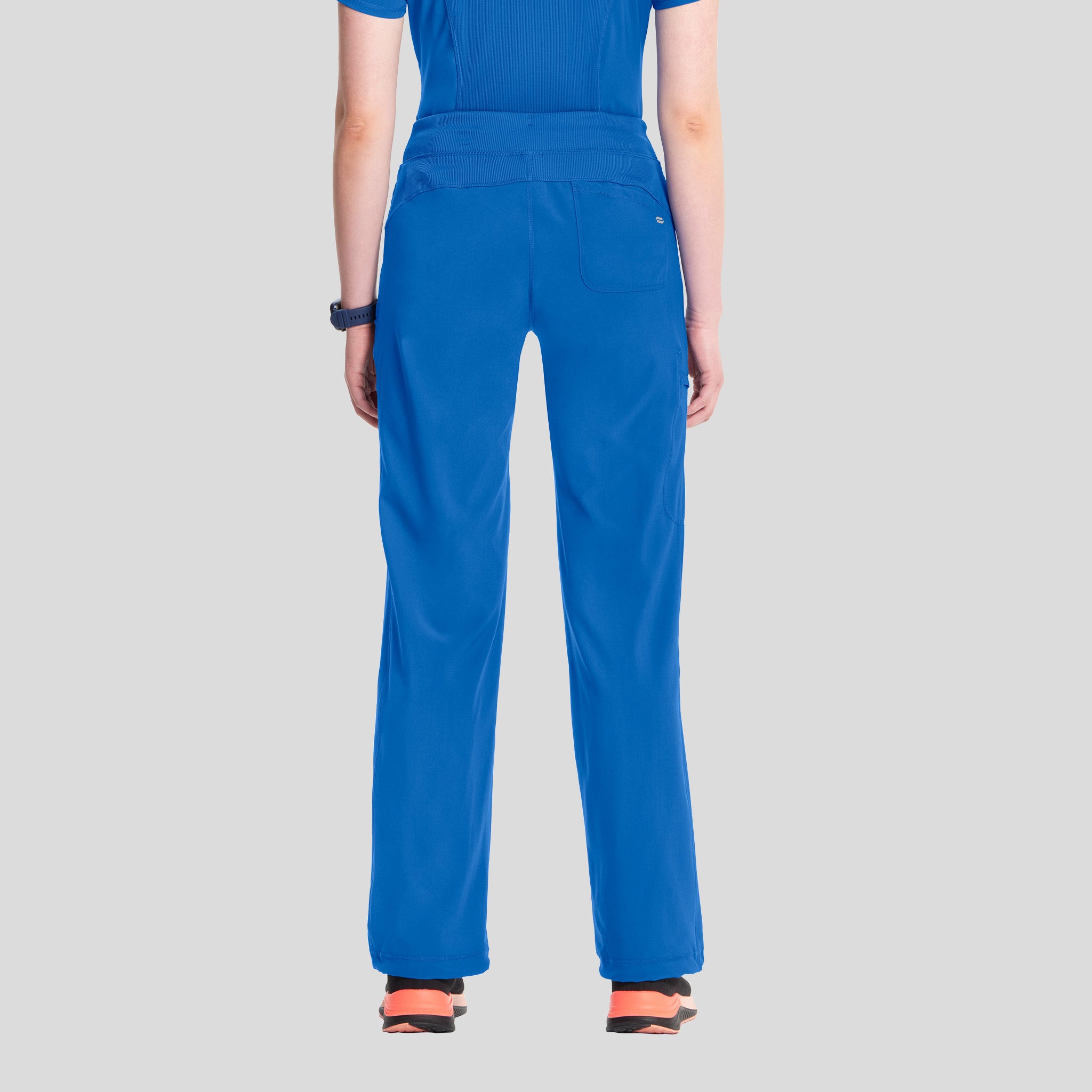 Rib Knit Drawstring Waist Scrub Pant | Royal