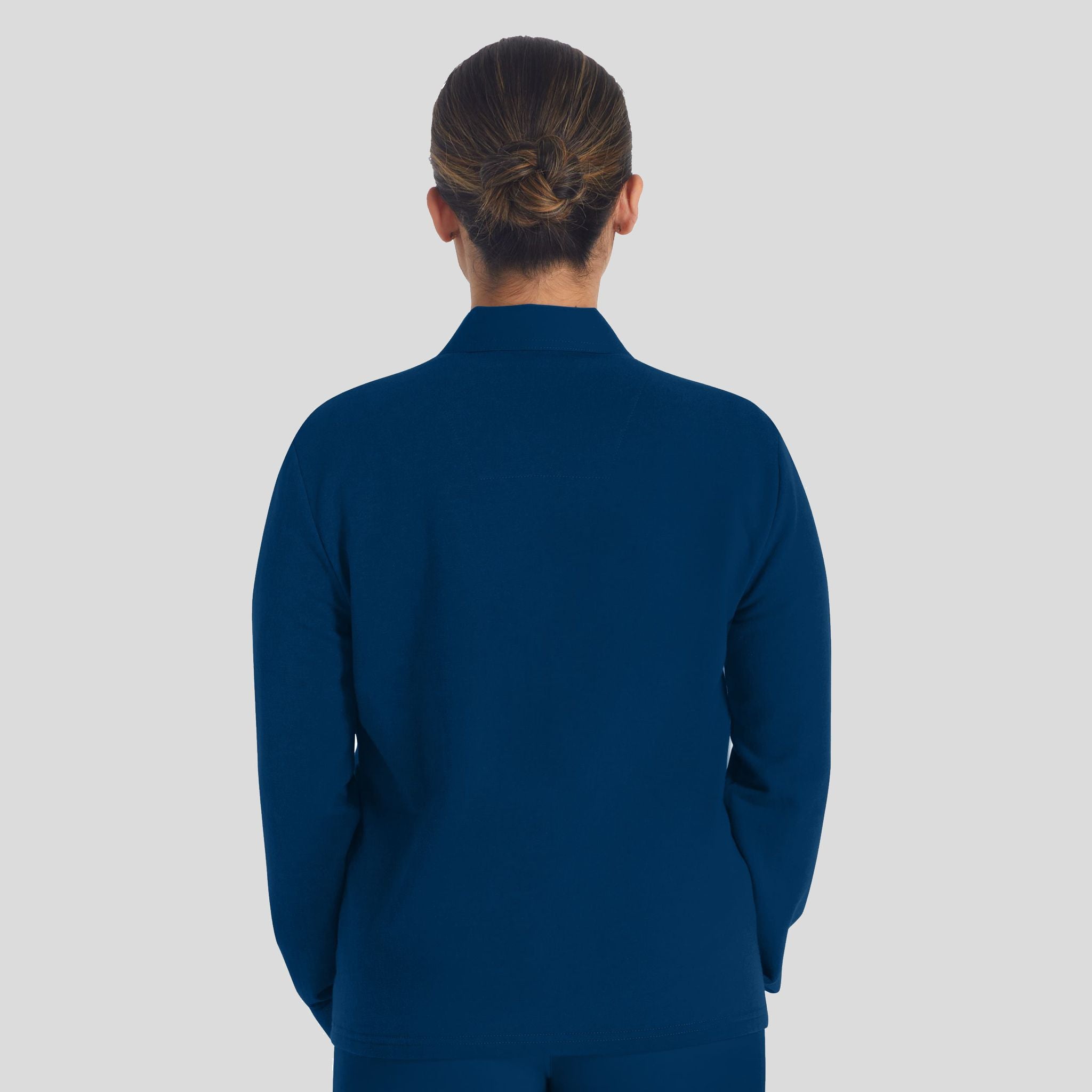 Women's Zip Front Fleece Scrub Jacket | Navy
