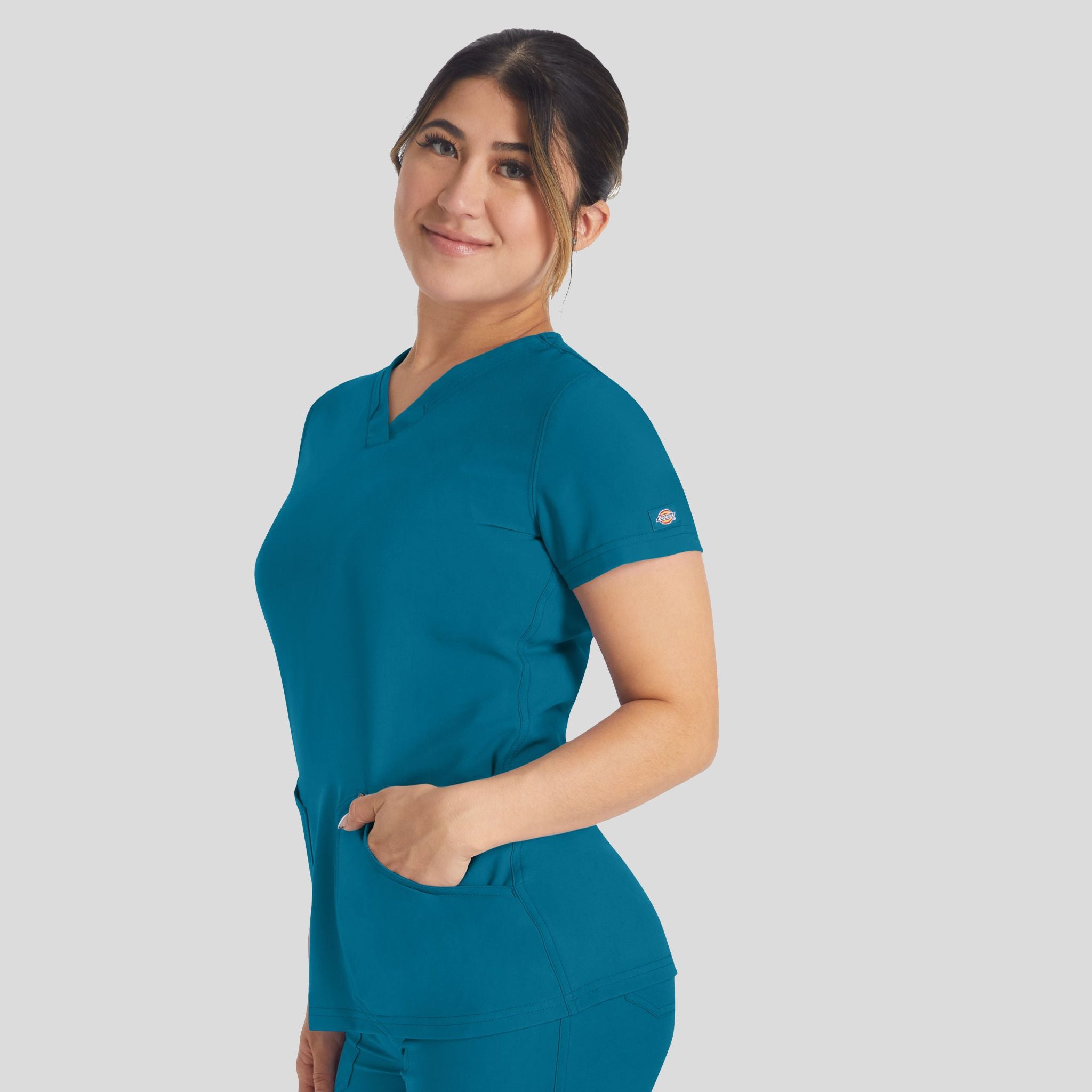 Women's V-Neck Scrub Top | Caribbean