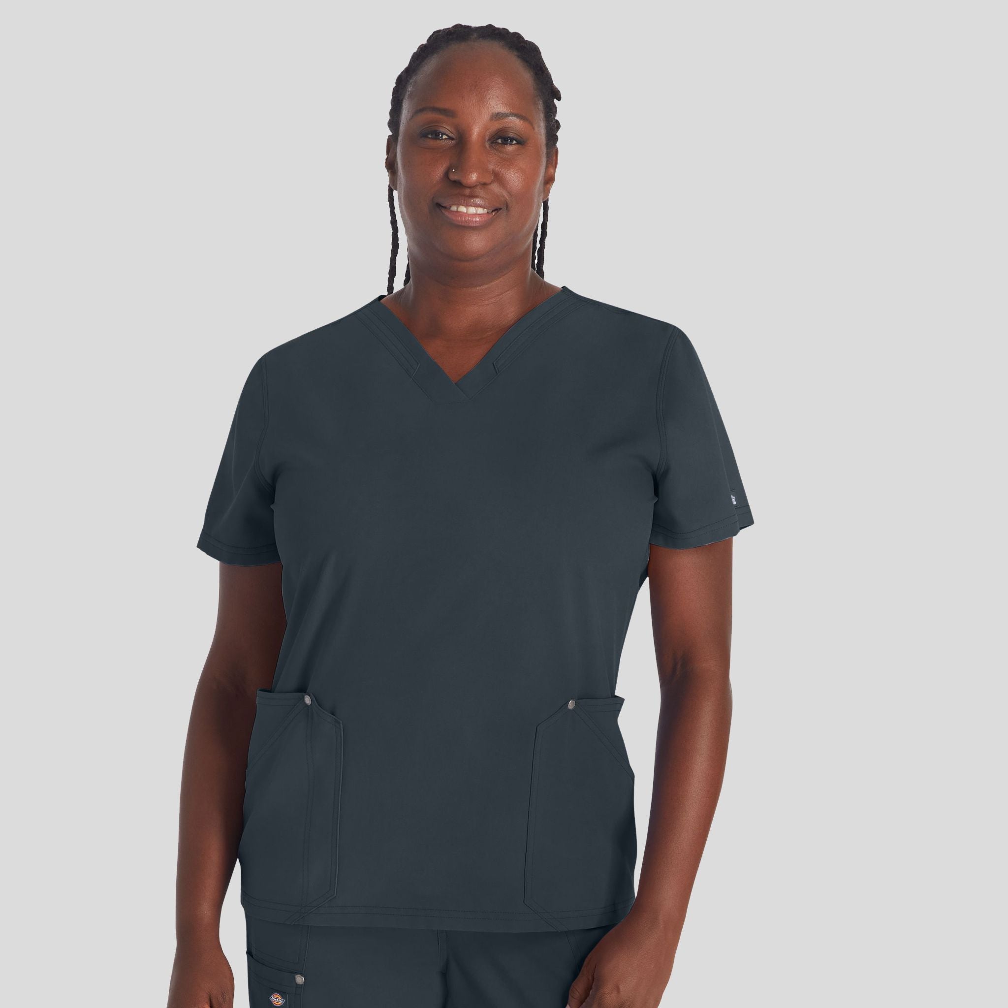 Women's V-Neck Scrub Top | Pewter