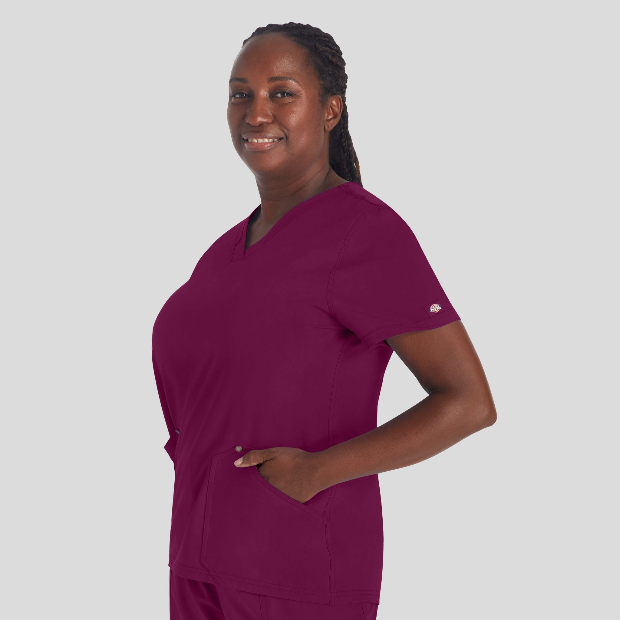 Women's V-Neck Scrub Top | Wine