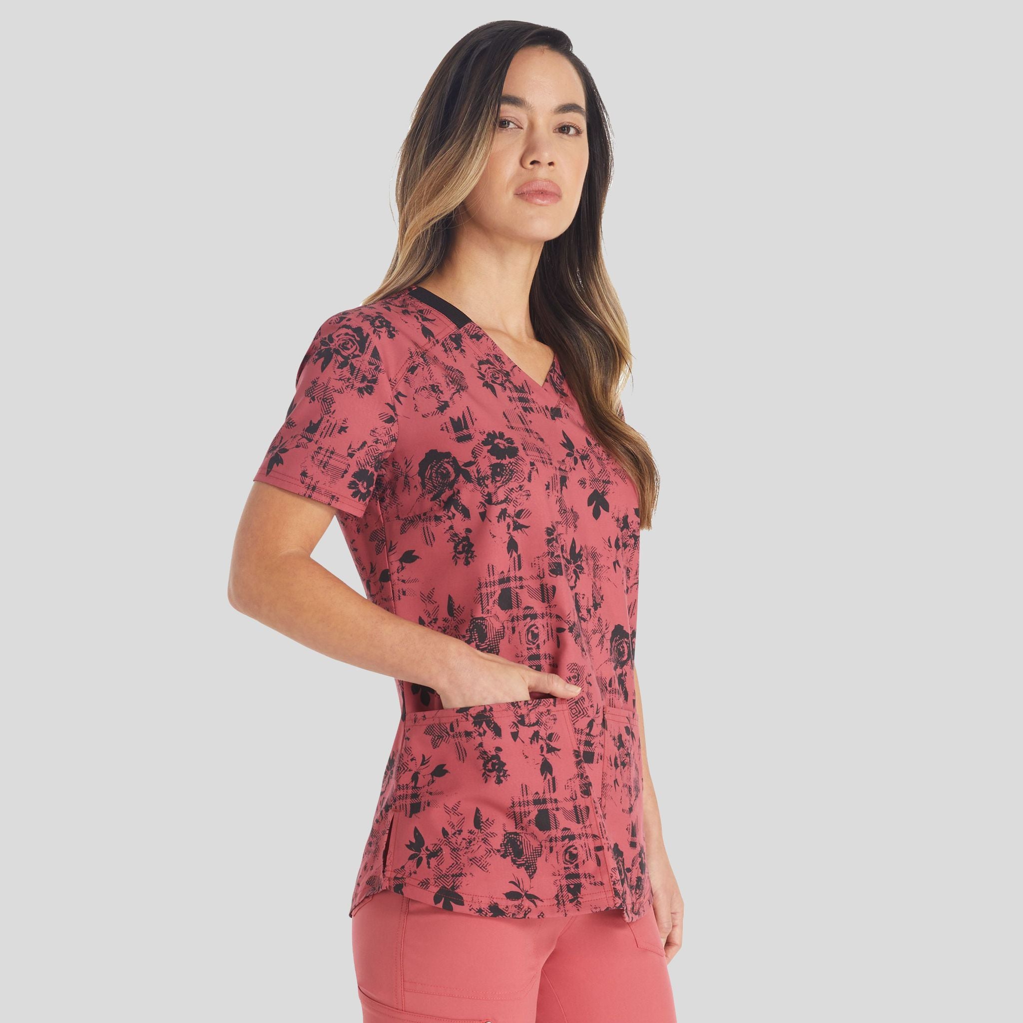 Grunge N Roses Print Top