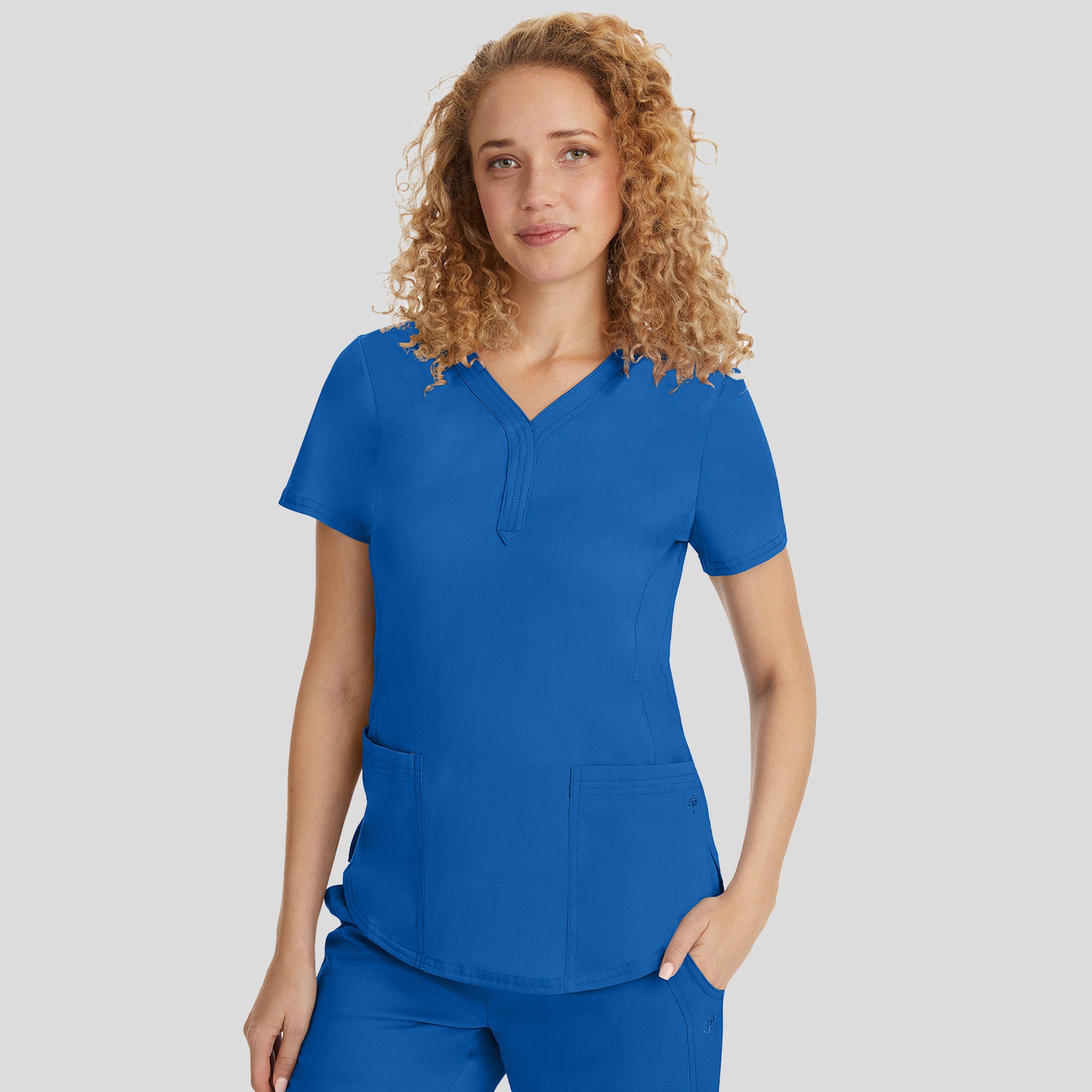 Jane Y-Neck Scrub Top | Royal