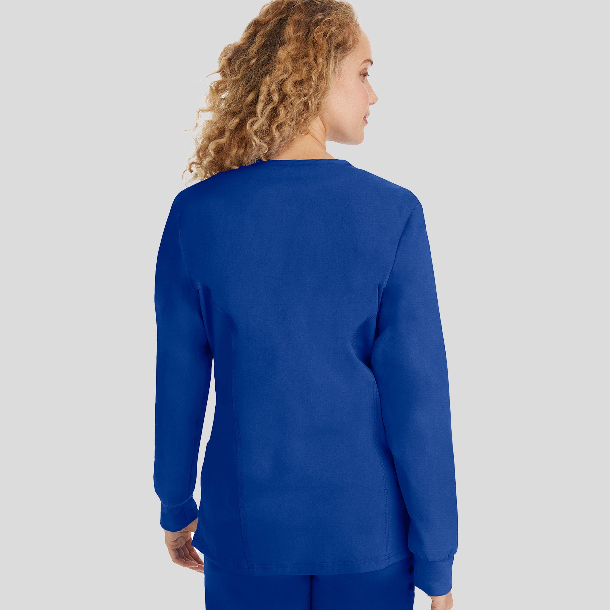 Daisy Snap Front Warm-Up Solid Scrub Jacket | Galaxy